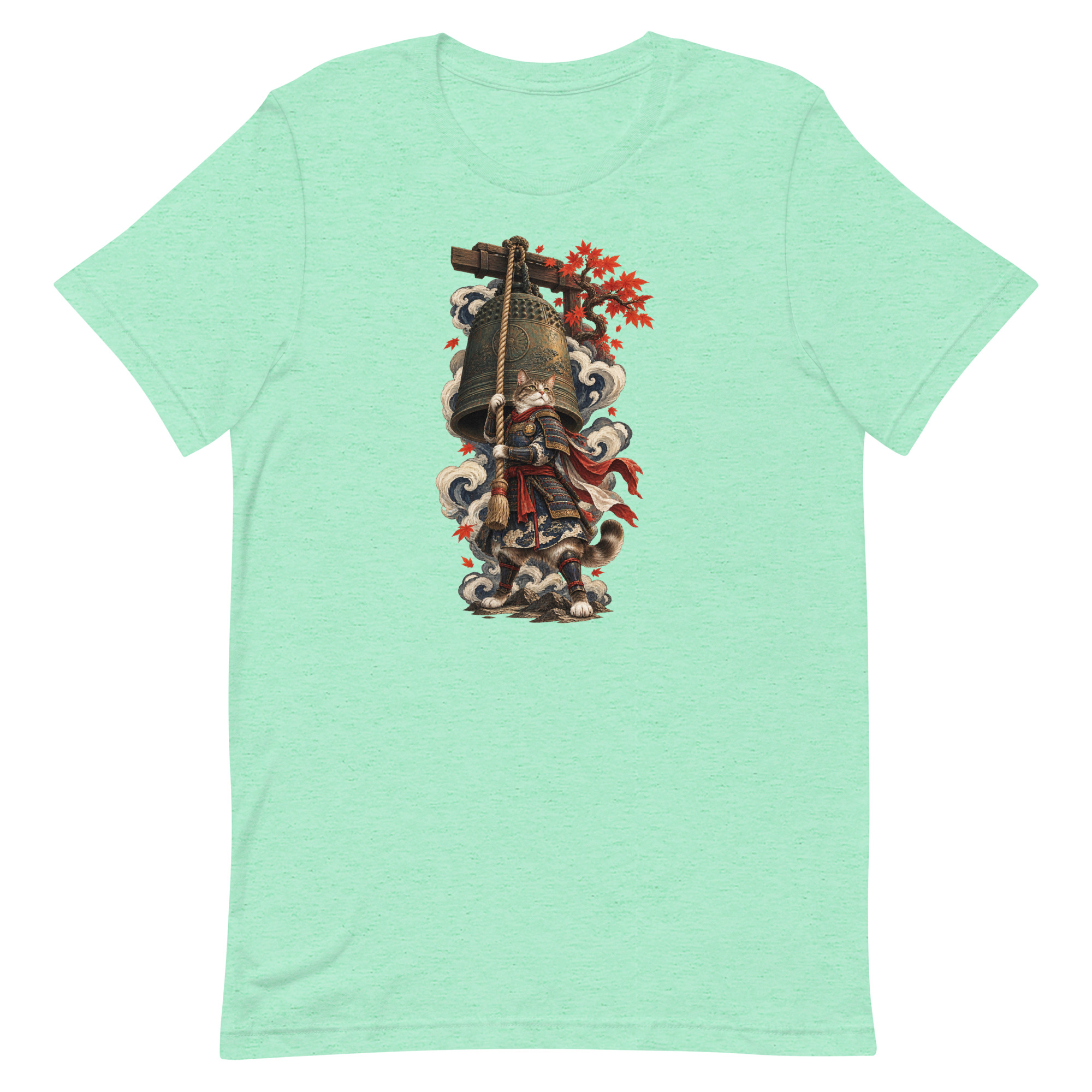 Samurai Cat Temple Bell Guardian Japanese Art, Japanese Art Tee, Mythology Gift - Image 26