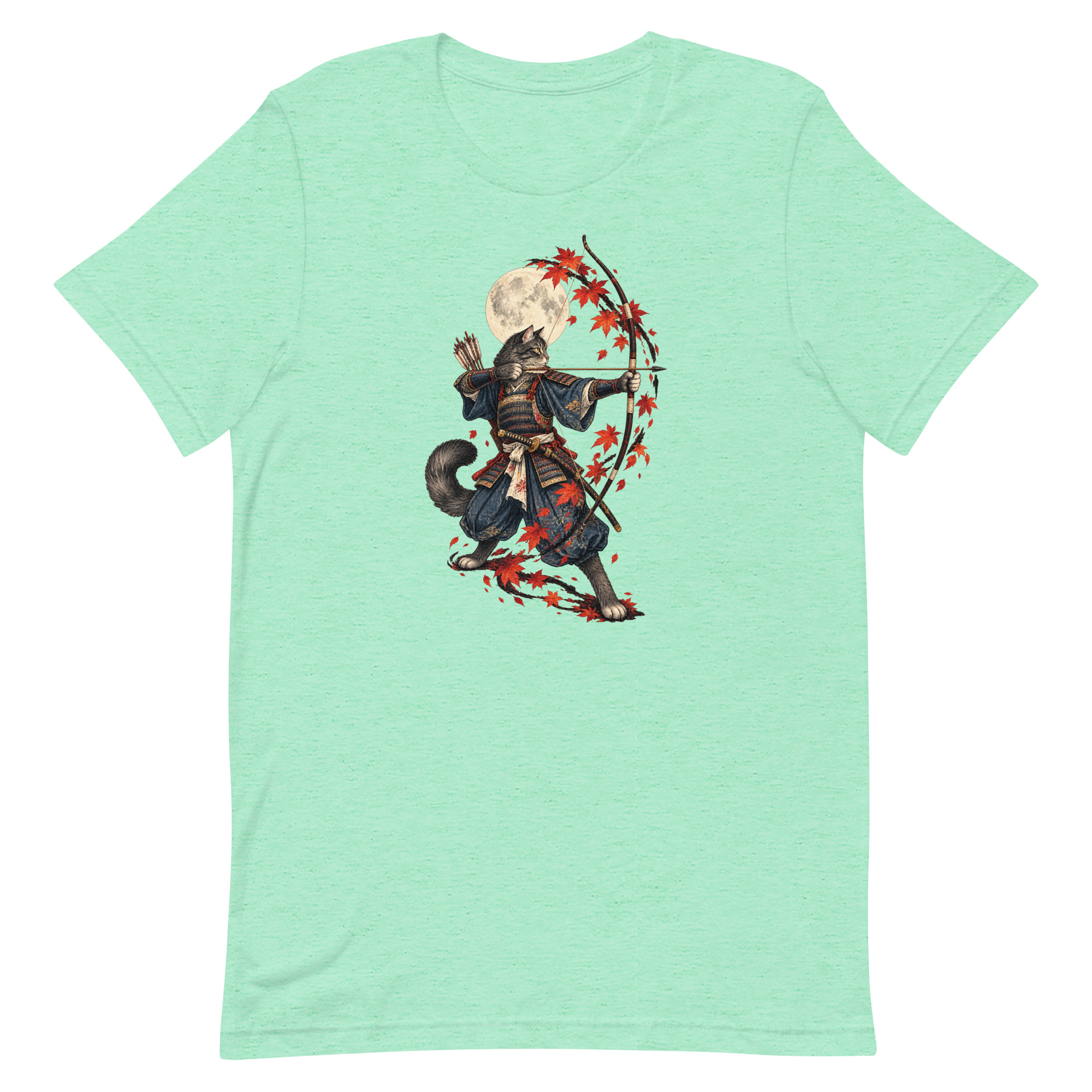 Samurai Cat Archer Maple Moon Japanese Art, Japanese Art Tee, Mythology Gift - Image 26