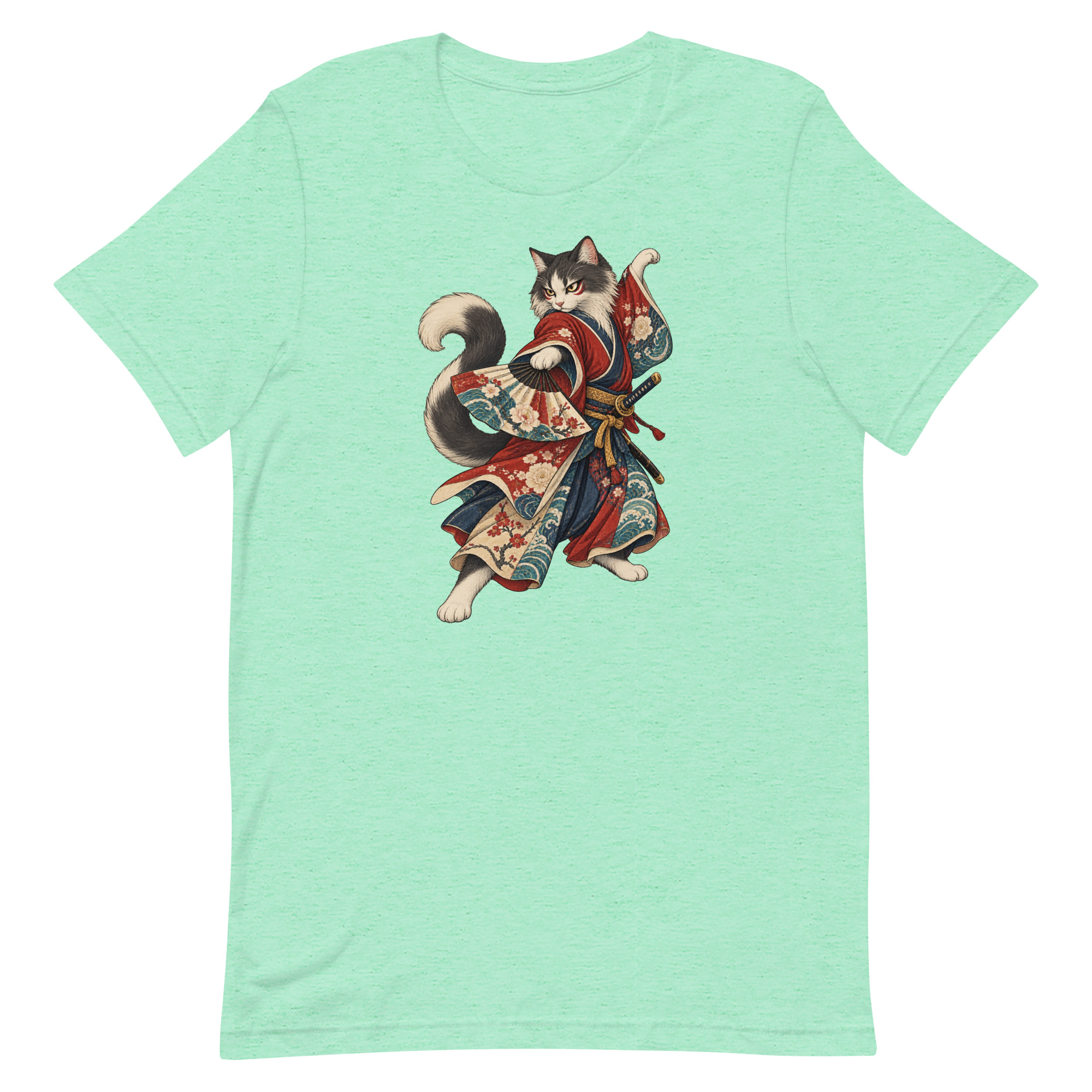 Samurai Cat Kabuki Fan Japanese Warrior Art, Japanese Art Tee, Mythology Gift - Image 26