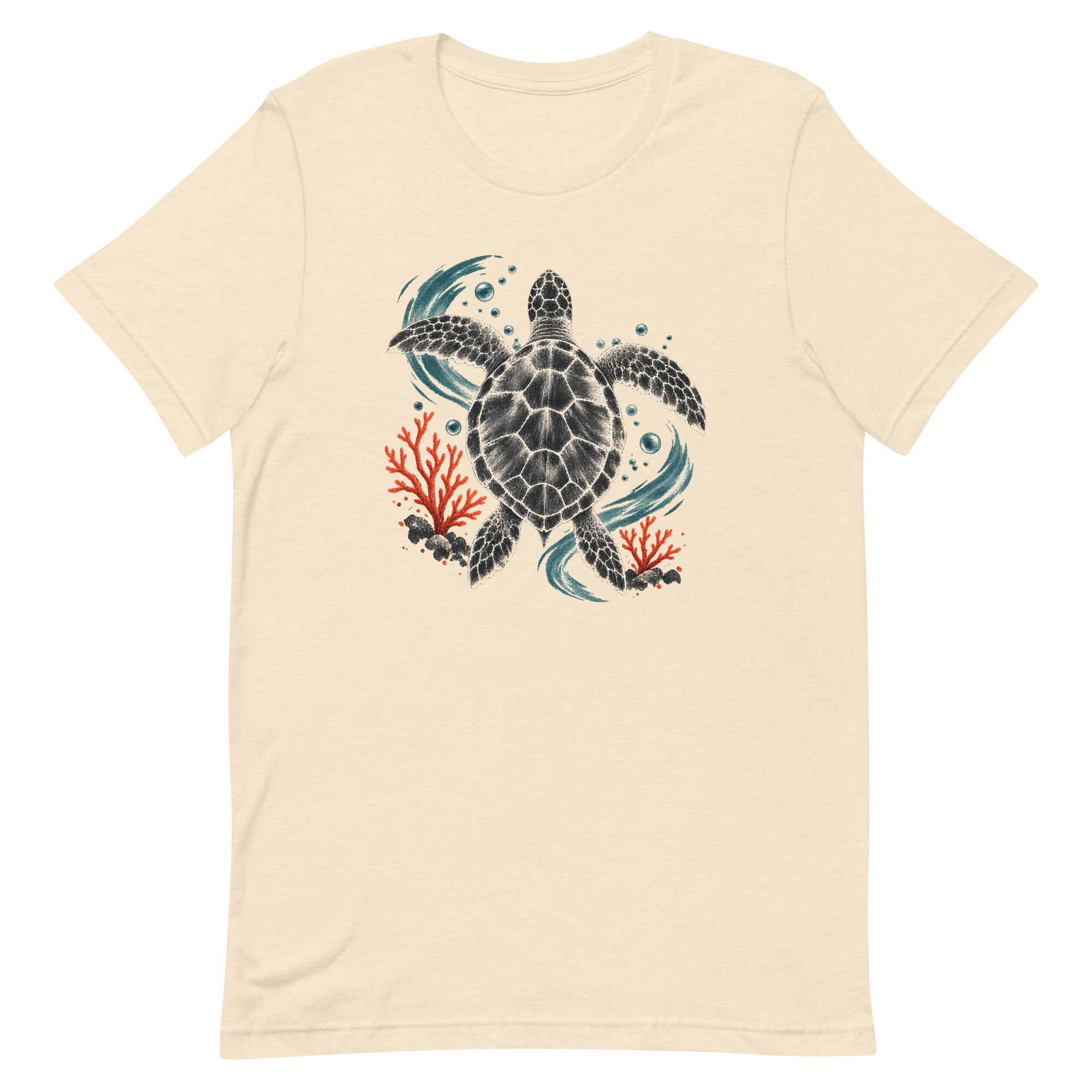 Gyotaku Sea Turtle Coral Japanese Print Art, Japanese Art Tee, Mythology Gift - Image 88