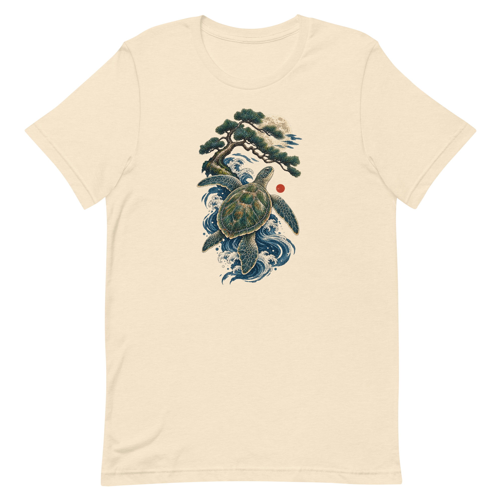 Ancient Sea Turtle Pine Moon Japanese Art, Japanese Art Tee, Mythology Gift - Image 86
