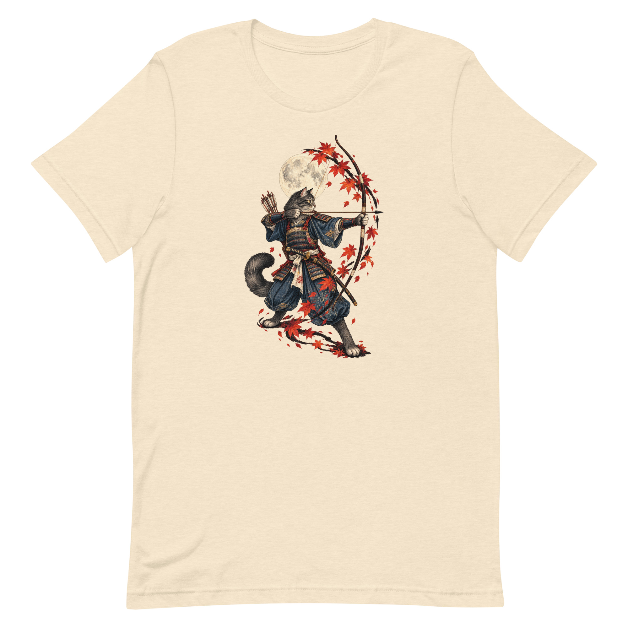 Samurai Cat Archer Maple Moon Japanese Art, Japanese Art Tee, Mythology Gift - Image 88
