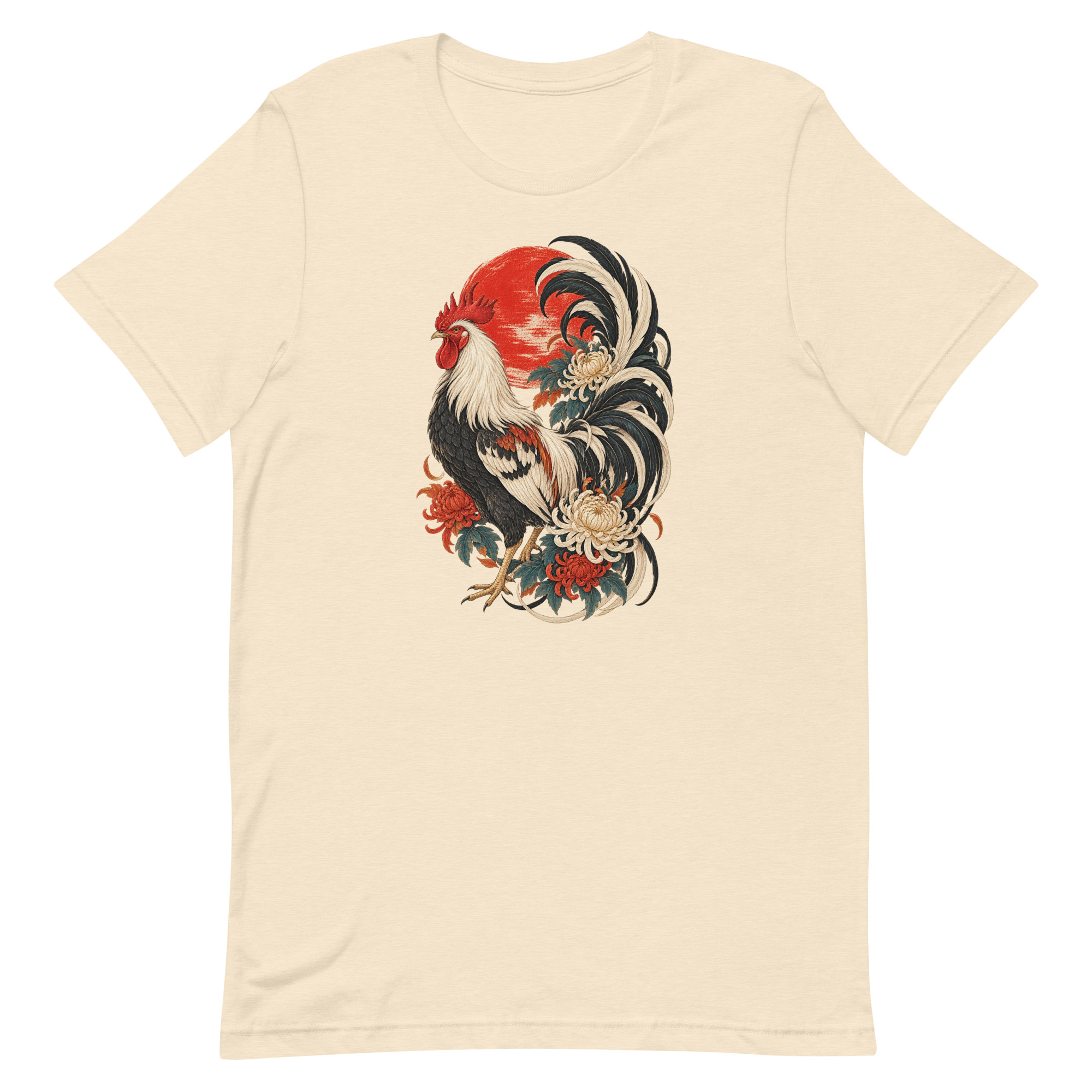 Japanese Rooster Red Sun Chrysanthemum Art, Japanese Art Tee, Mythology Gift - Image 86