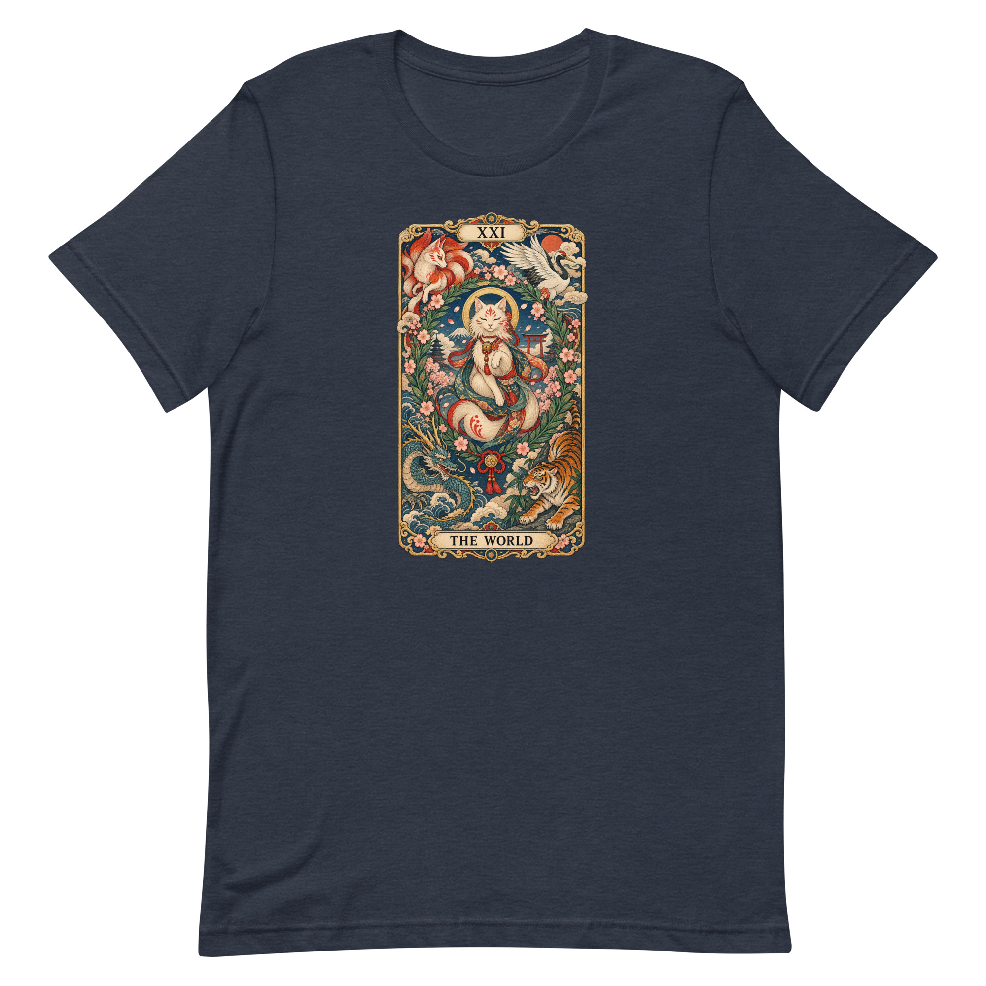 The World Shrine Cat Tarot Japanese Art T-Shirt - Image 25