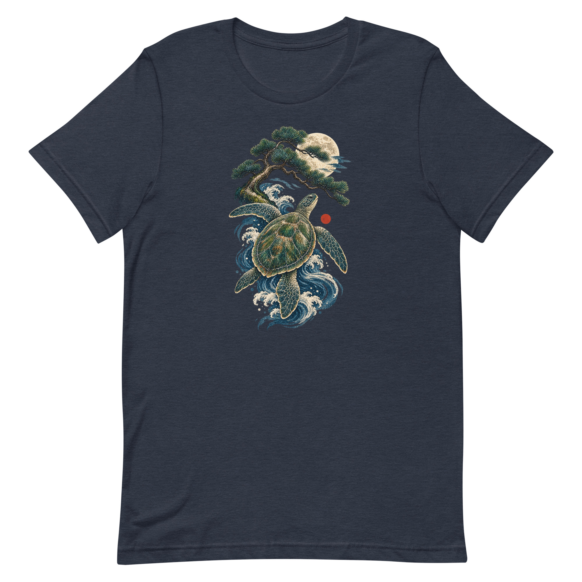 Ancient Sea Turtle Pine Moon Japanese Art, Japanese Art Tee, Mythology Gift - Image 25