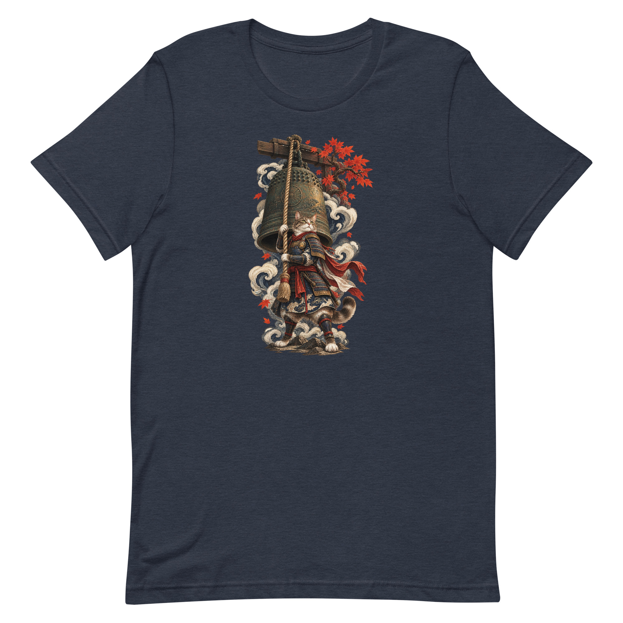 Samurai Cat Temple Bell Guardian Japanese Art, Japanese Art Tee, Mythology Gift - Image 27