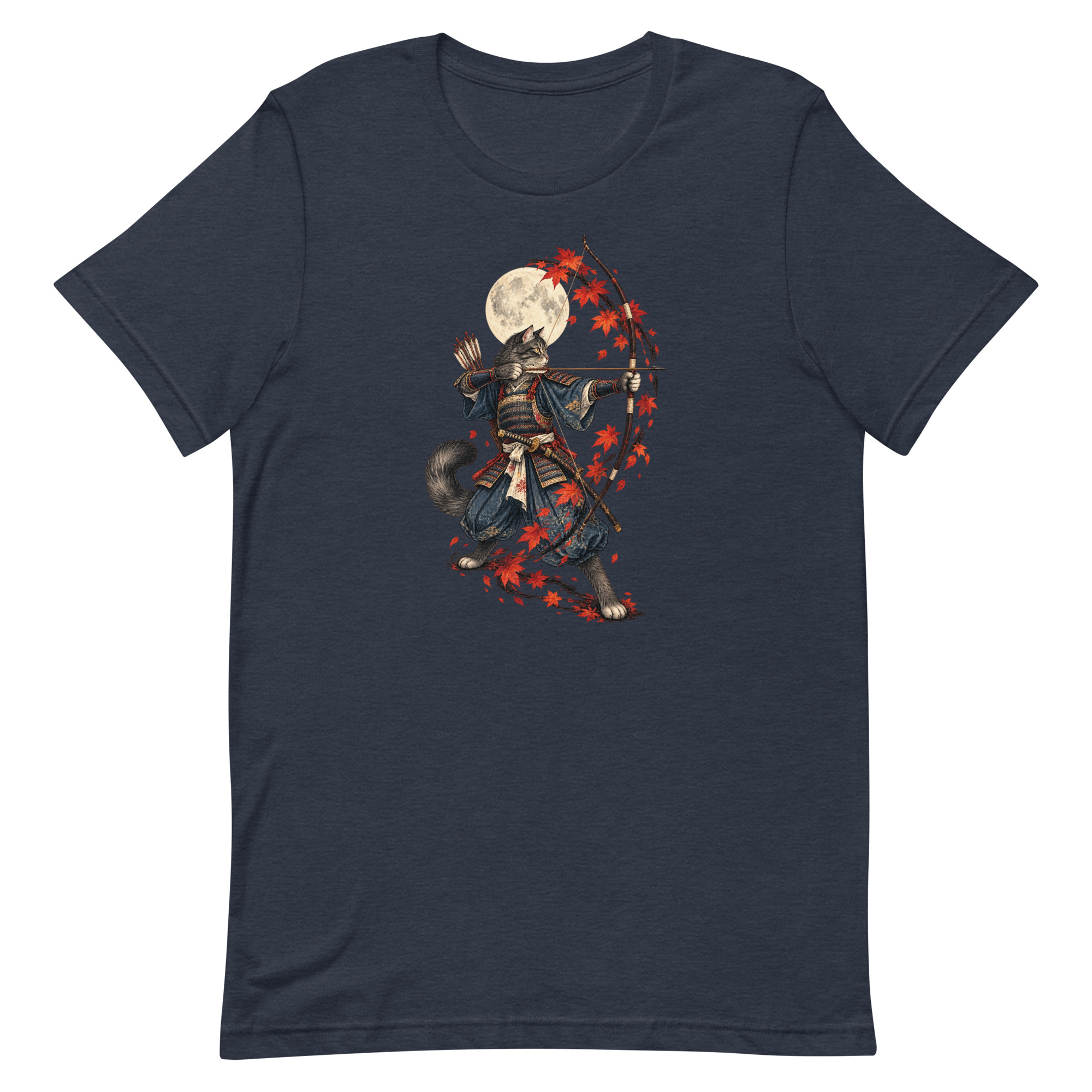 Samurai Cat Archer Maple Moon Japanese Art, Japanese Art Tee, Mythology Gift - Image 27