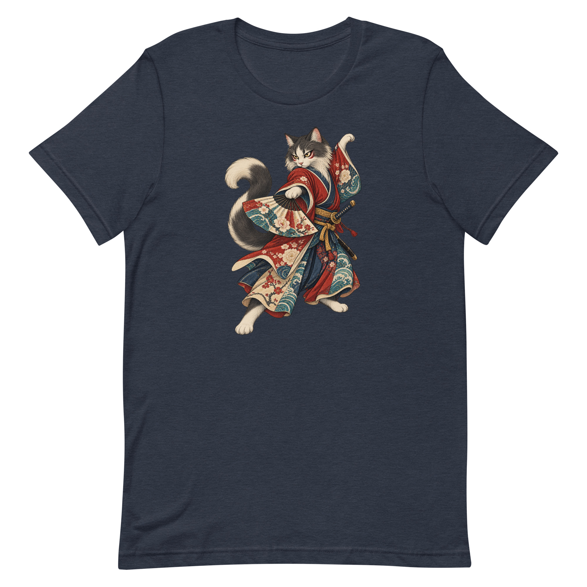 Samurai Cat Kabuki Fan Japanese Warrior Art, Japanese Art Tee, Mythology Gift - Image 27