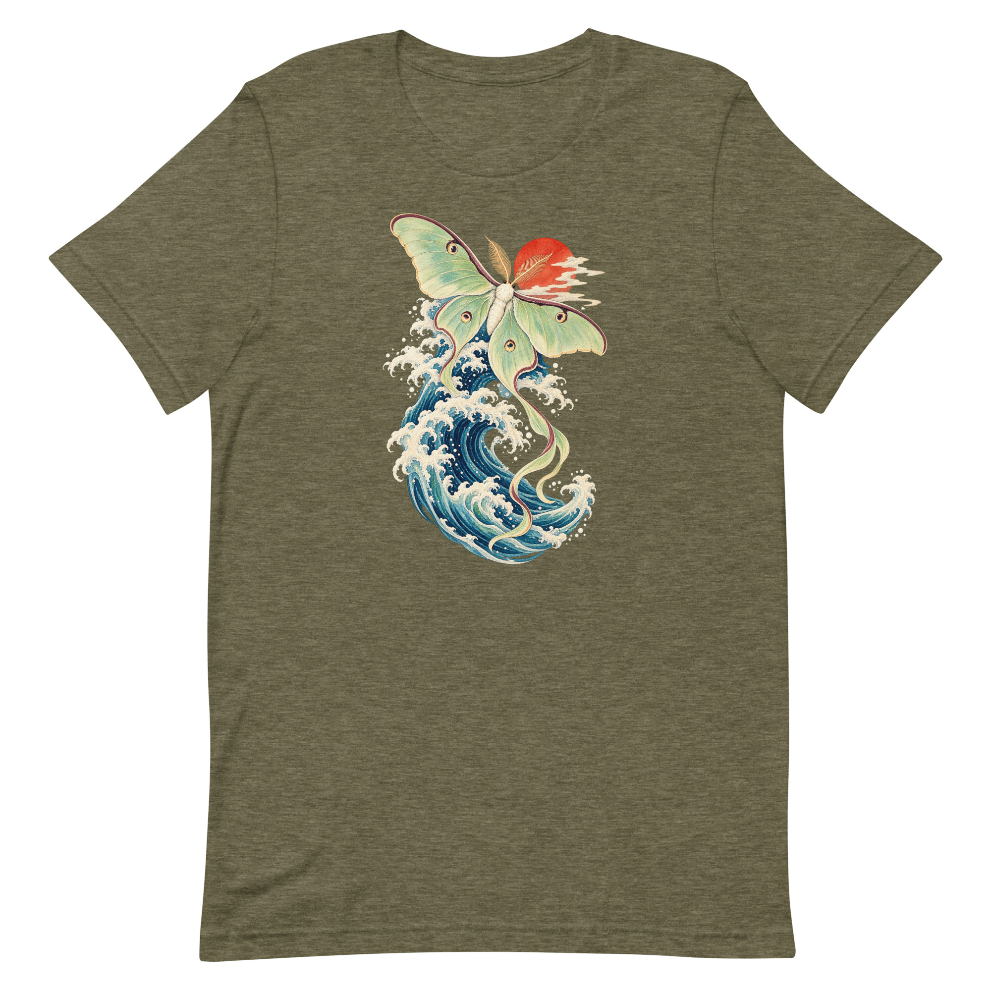Luna Moth Great Wave Japanese Ukiyo-e Art T-Shirt - Image 70