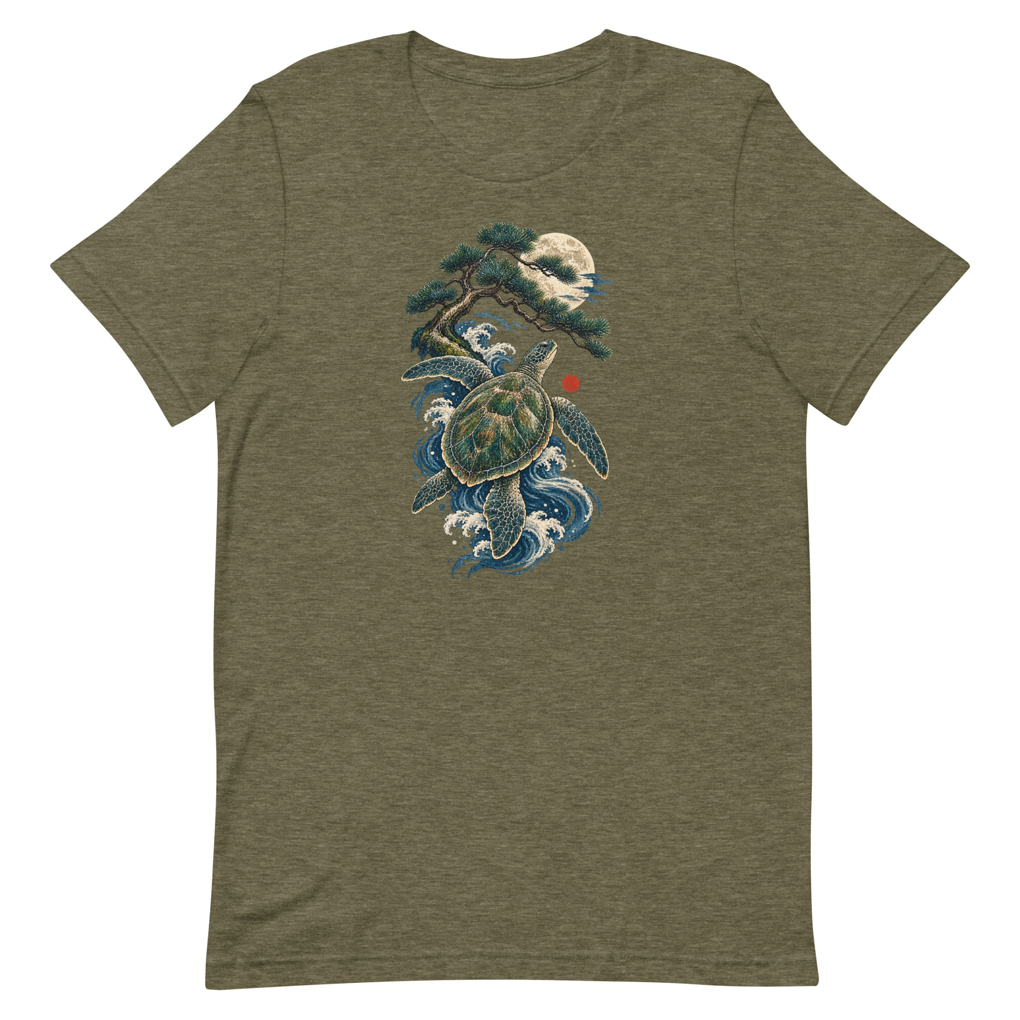 Ancient Sea Turtle Pine Moon Japanese Art, Japanese Art Tee, Mythology Gift - Image 70