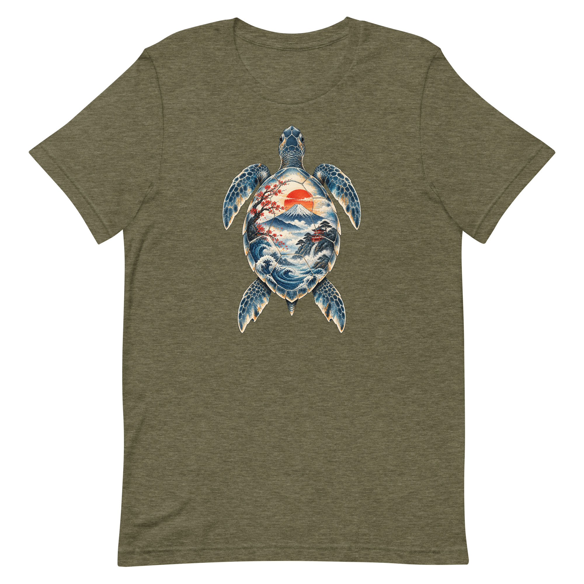 Sea Turtle Mount Fuji Sunrise Japanese Art, Japanese Art Tee, Mythology Gift - Image 72