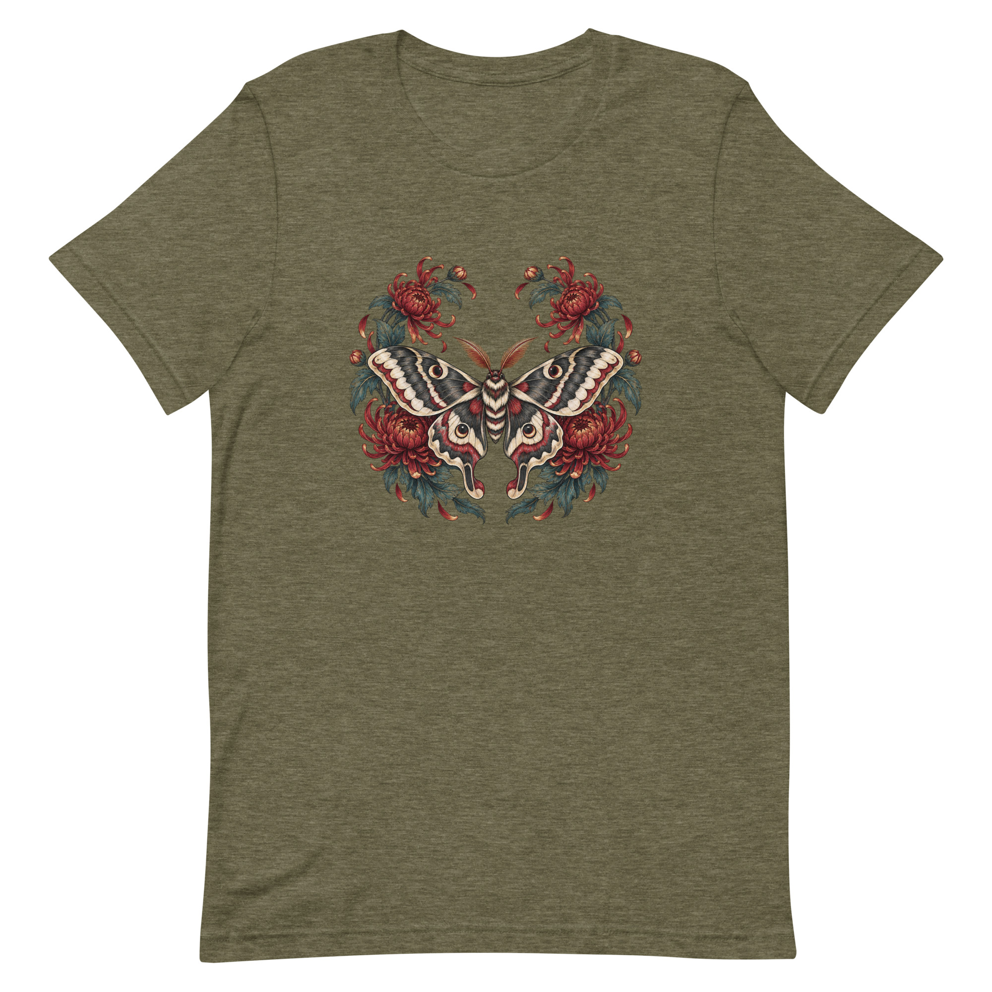 Japanese Moth Chrysanthemum Enso Ink Art, Japanese Art Tee, Mythology Gift - Image 72