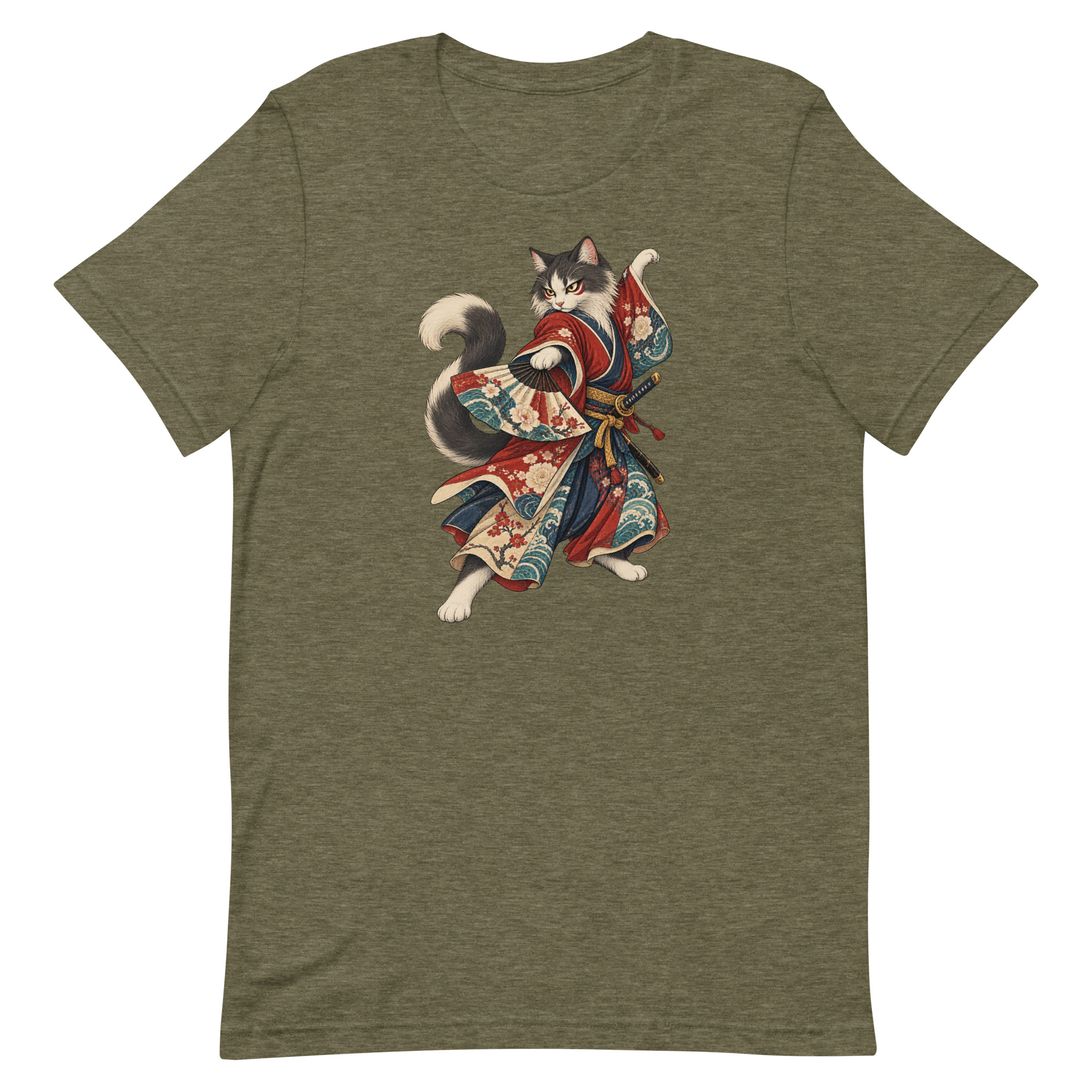 Samurai Cat Kabuki Fan Japanese Warrior Art, Japanese Art Tee, Mythology Gift - Image 72