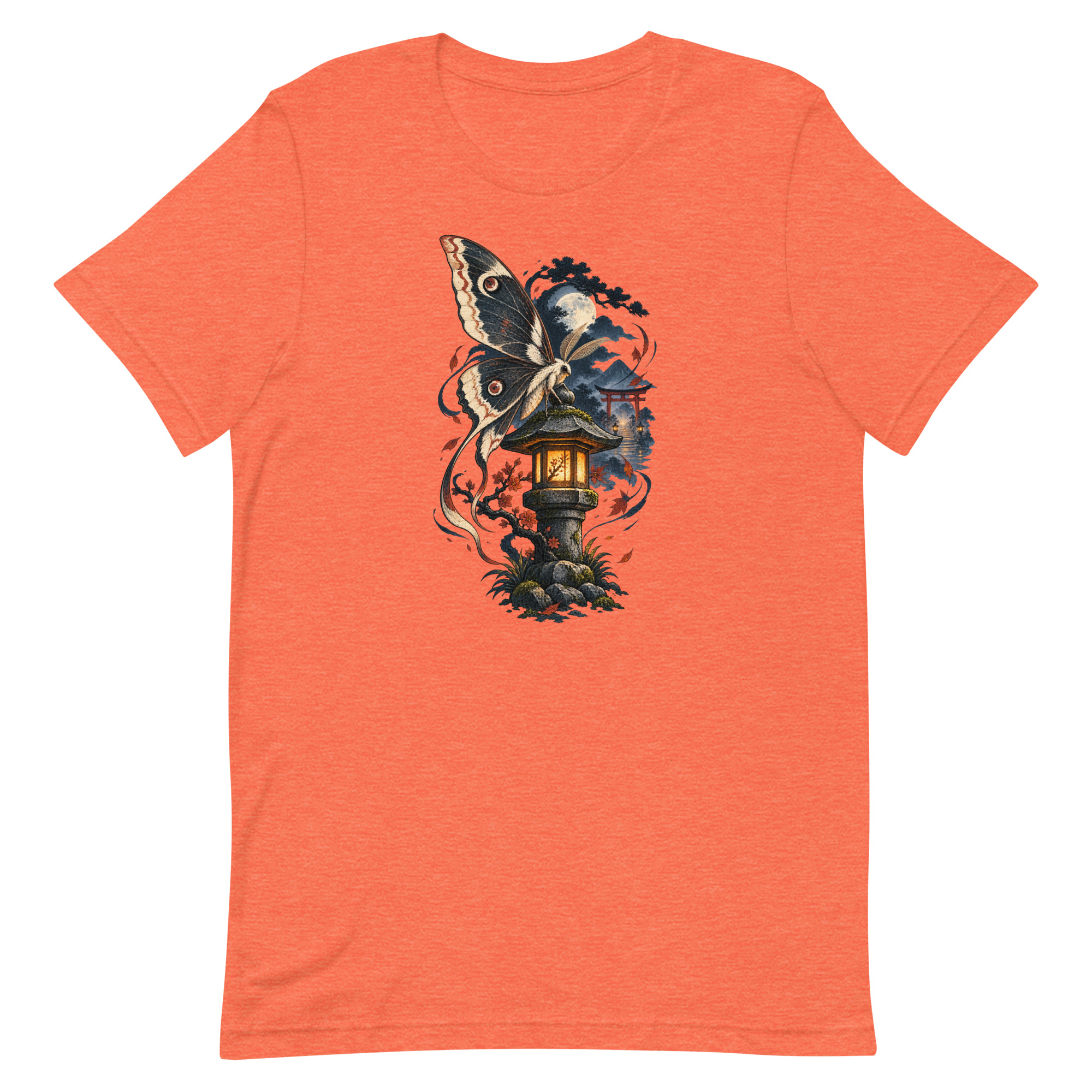 Japanese Moth Lantern Shrine Night Yokai Art T-Shirt - Image 26