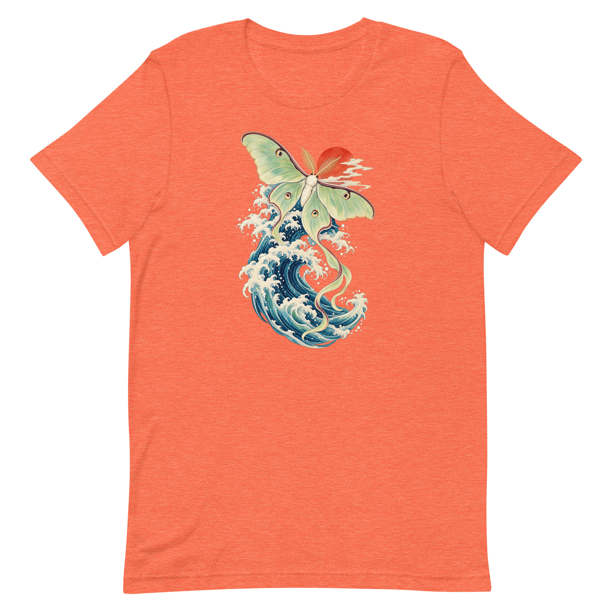 Luna Moth Great Wave Japanese Ukiyo-e Art T-Shirt - Image 26