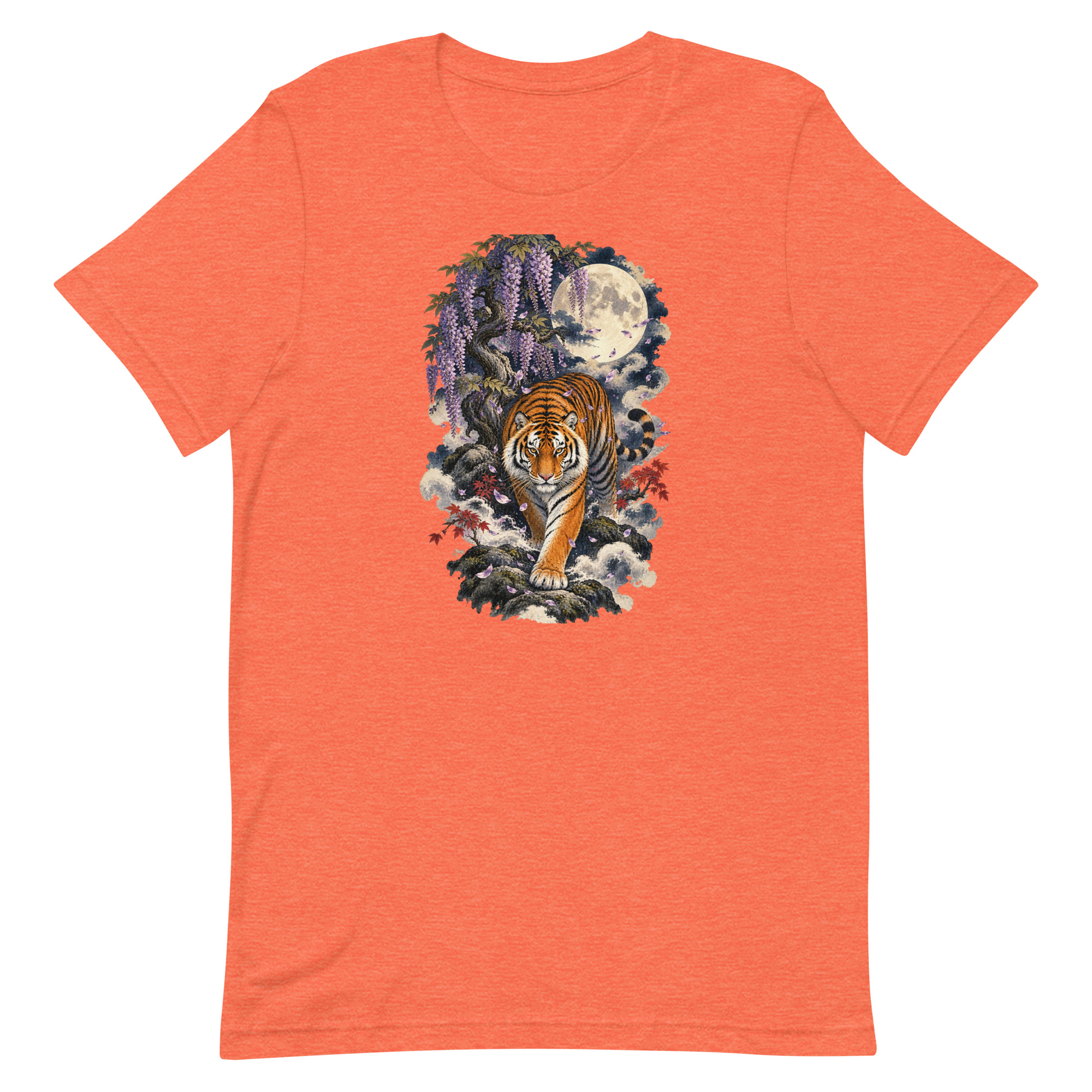 Japanese Tiger Wisteria Full Moon Art, Japanese Art Tee, Mythology Gift - Image 26