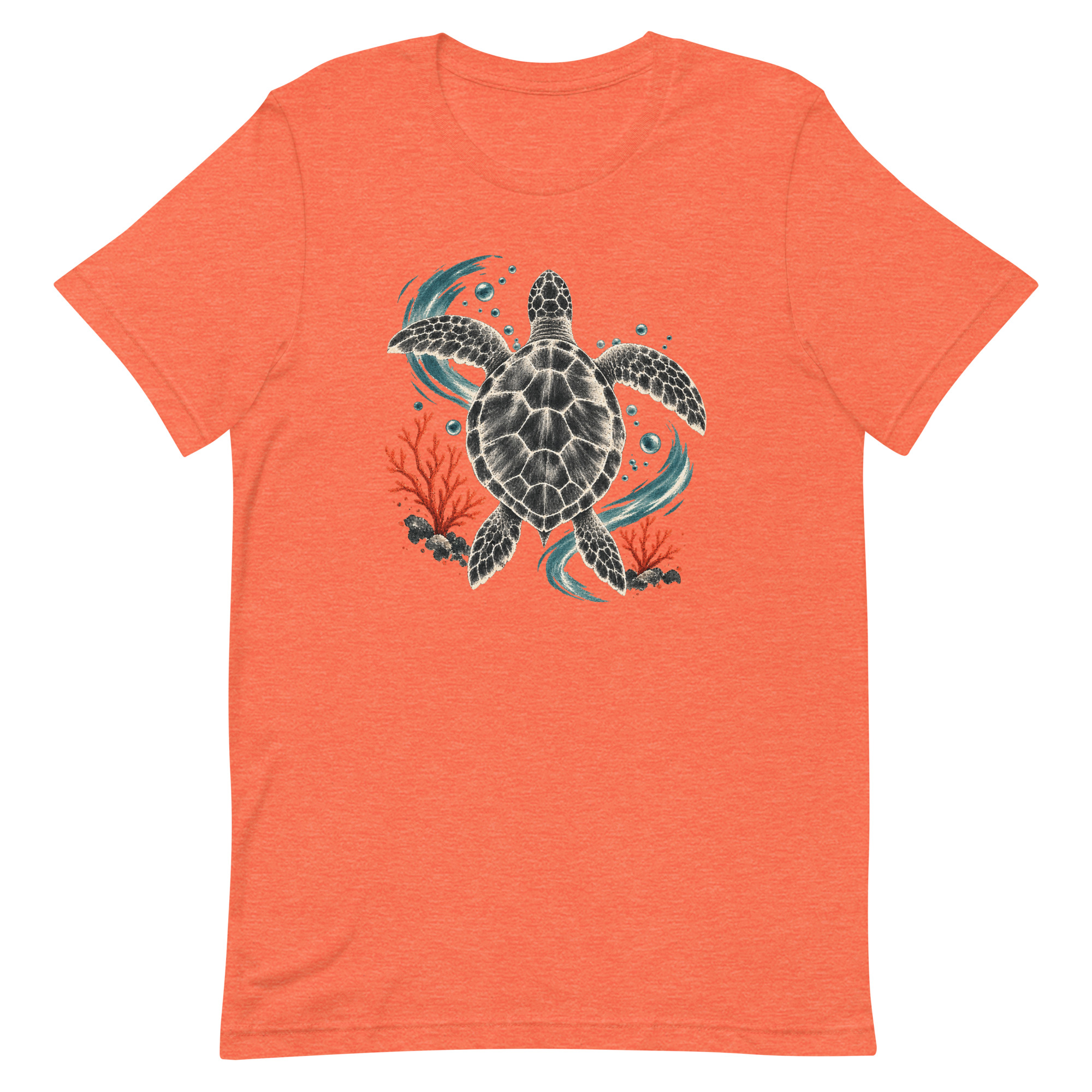 Gyotaku Sea Turtle Coral Japanese Print Art, Japanese Art Tee, Mythology Gift - Image 28