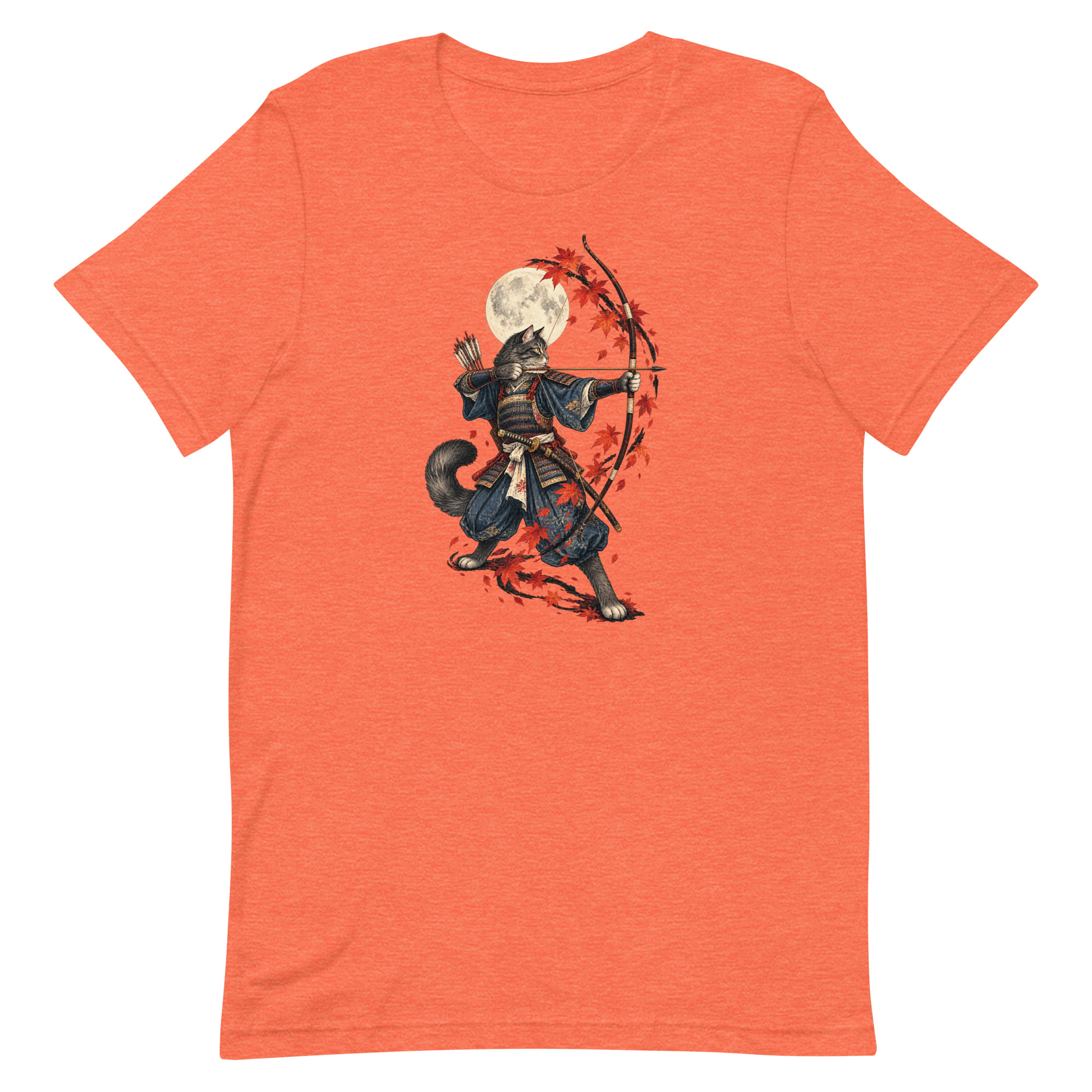 Samurai Cat Archer Maple Moon Japanese Art, Japanese Art Tee, Mythology Gift - Image 28