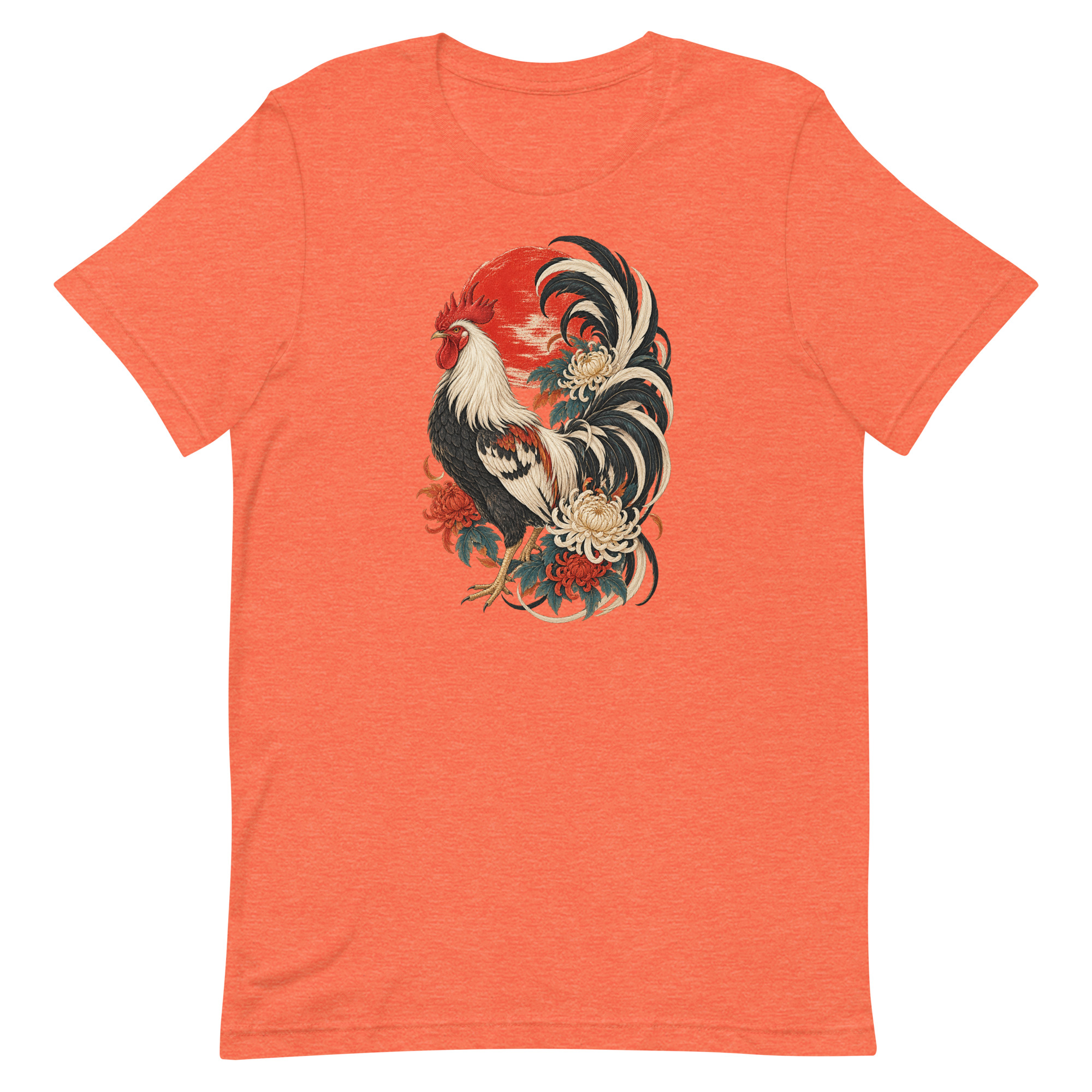Japanese Rooster Red Sun Chrysanthemum Art, Japanese Art Tee, Mythology Gift - Image 26