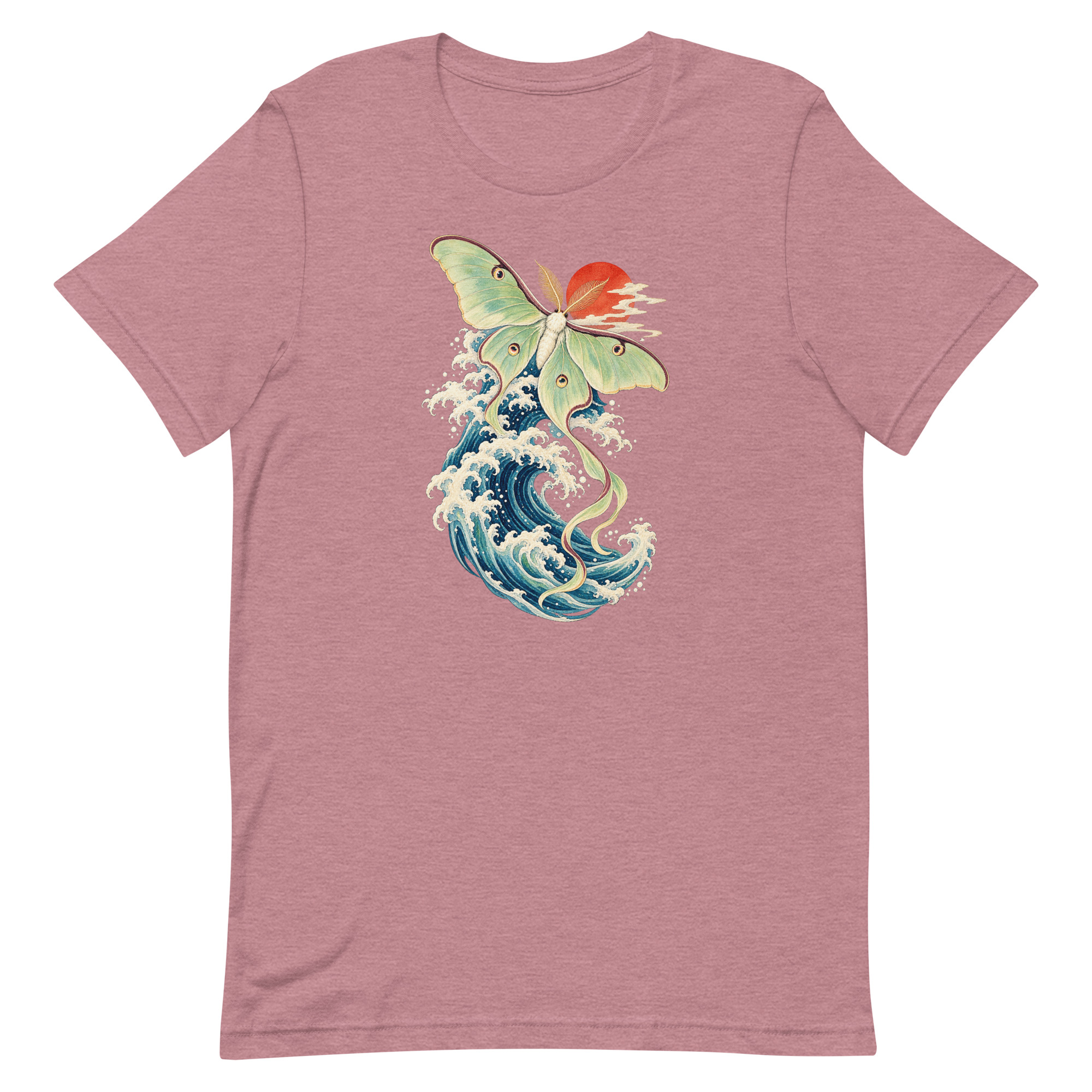 Luna Moth Great Wave Japanese Ukiyo-e Art T-Shirt - Image 27