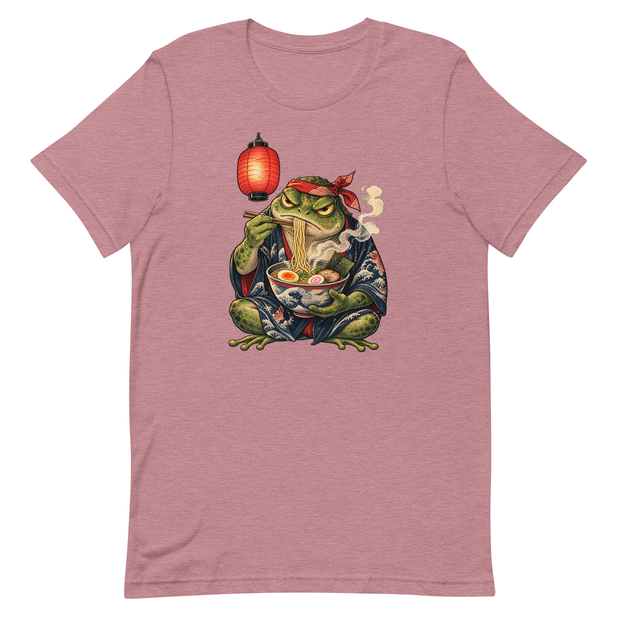 Grumpy Frog Ramen Lantern Japanese Ink Art T-Shirt - Image 29