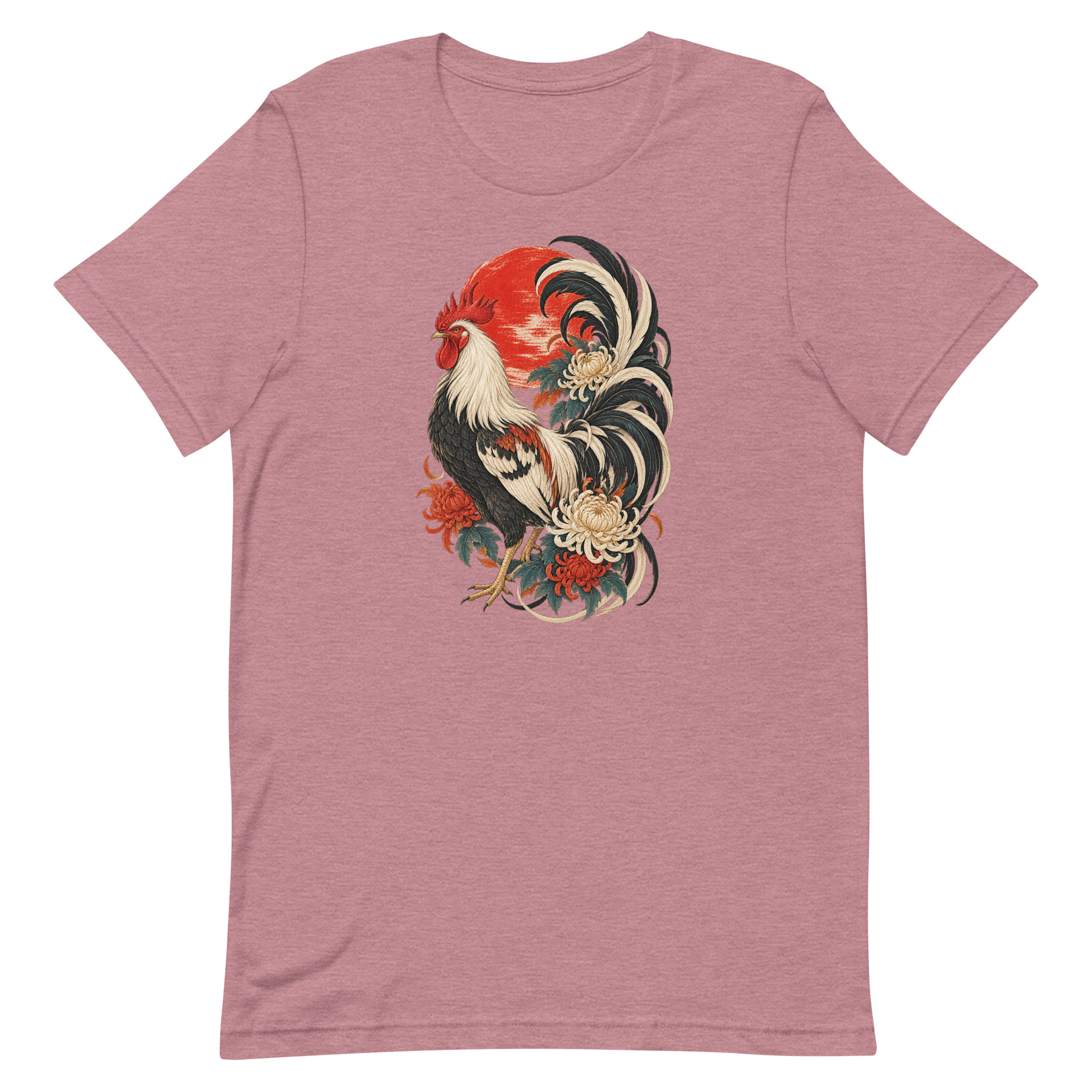 Japanese Rooster Red Sun Chrysanthemum Art, Japanese Art Tee, Mythology Gift - Image 27