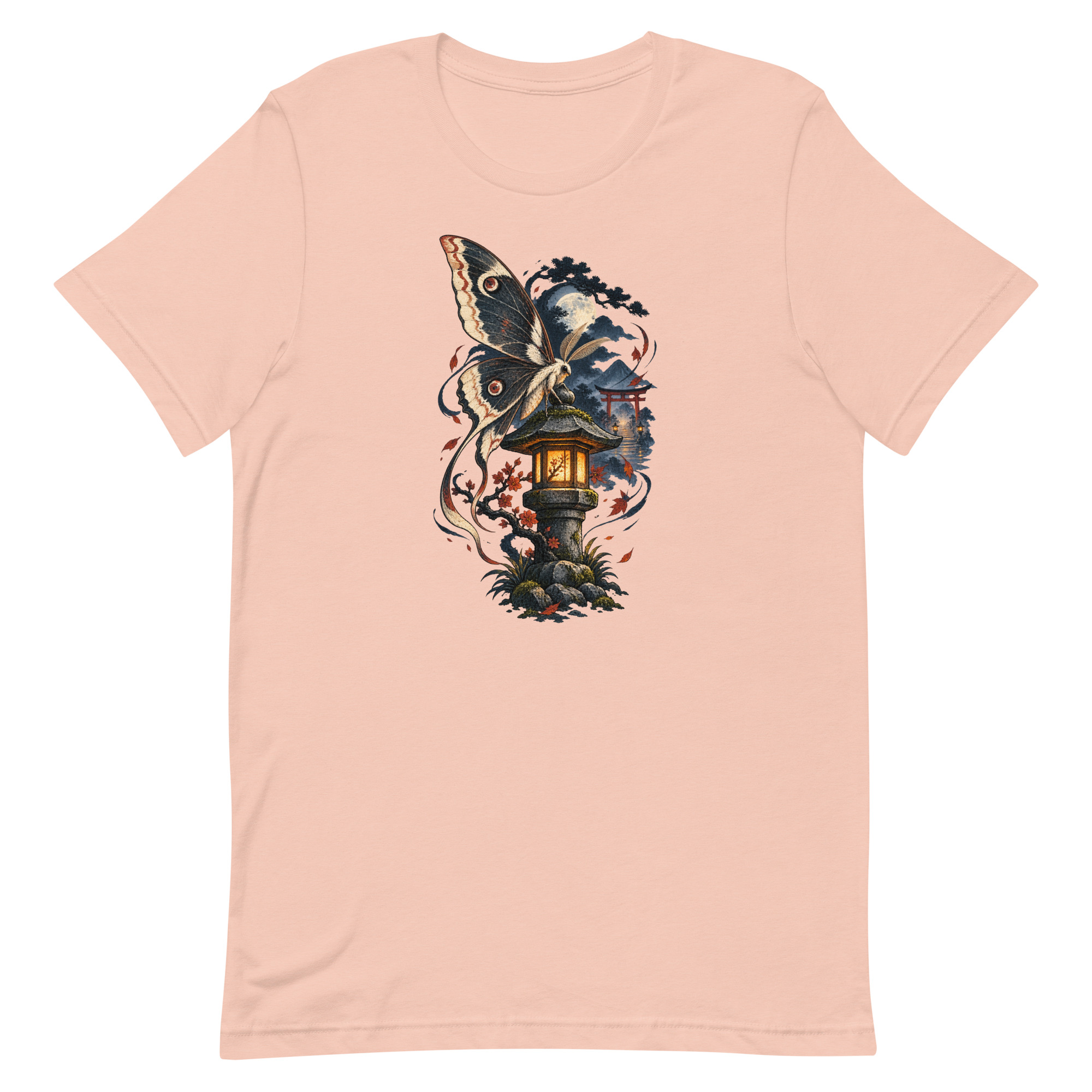Japanese Moth Lantern Shrine Night Yokai Art T-Shirt - Image 28