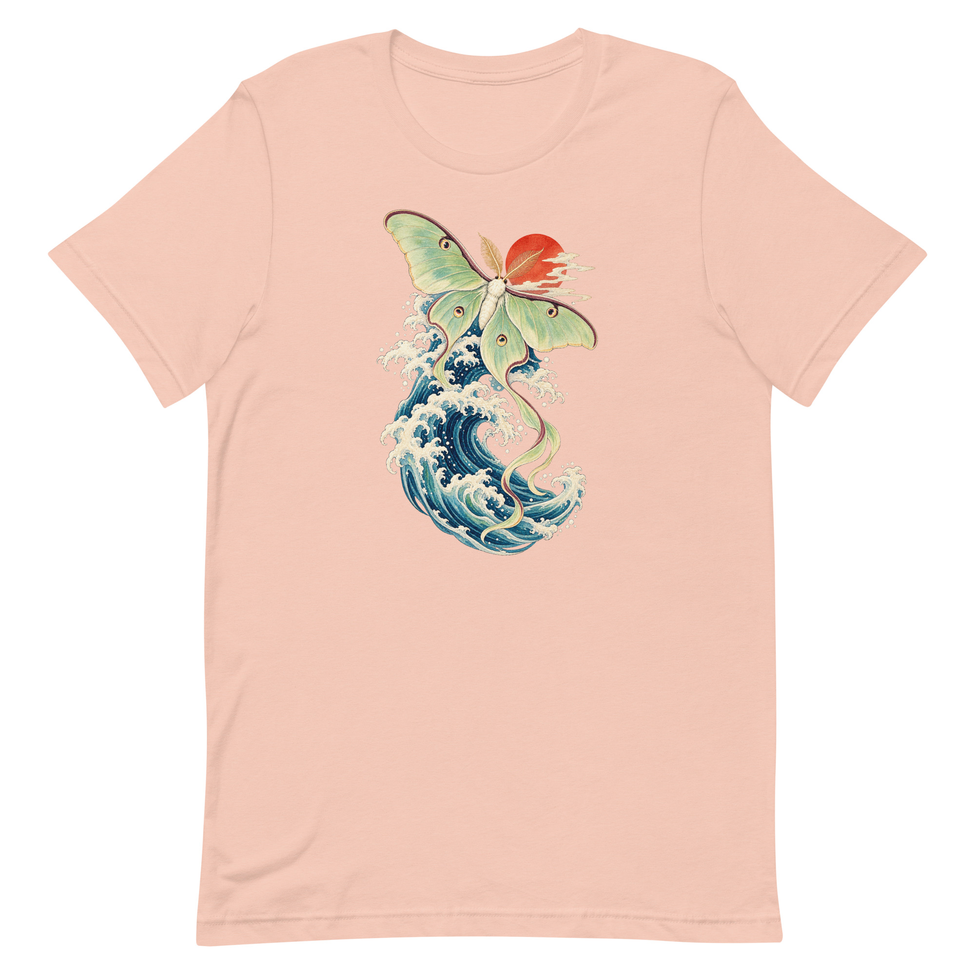 Luna Moth Great Wave Japanese Ukiyo-e Art T-Shirt - Image 28