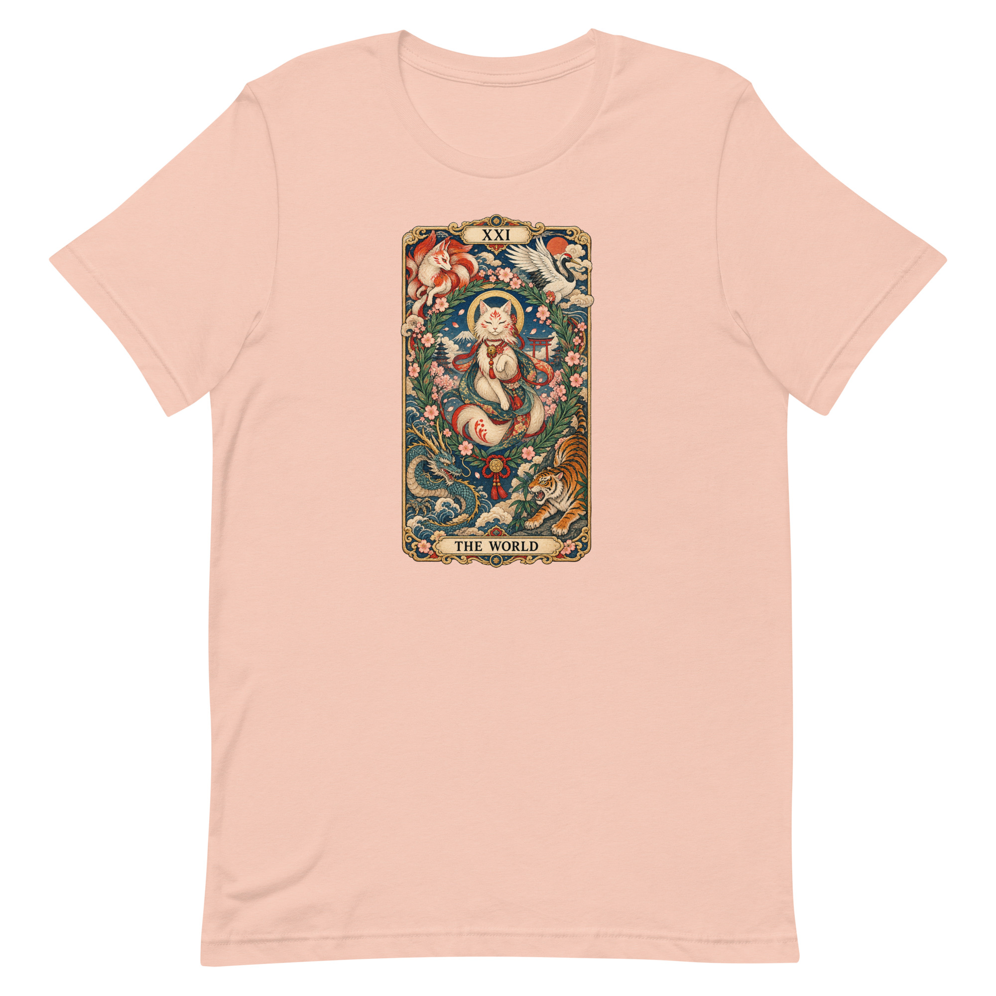 The World Shrine Cat Tarot Japanese Art T-Shirt - Image 28