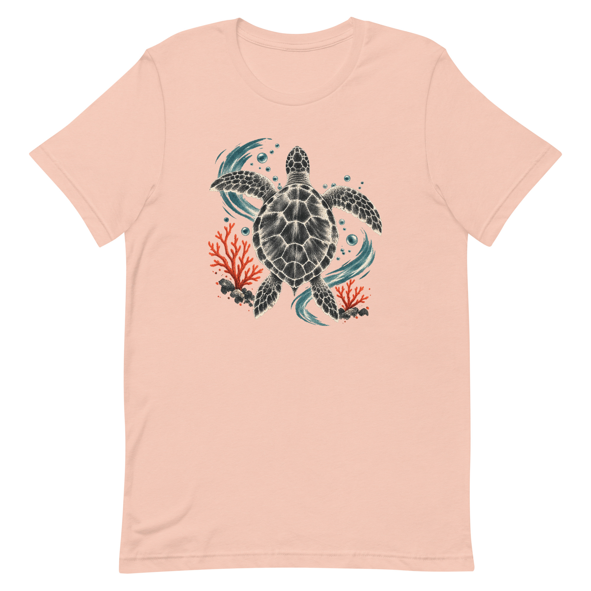 Gyotaku Sea Turtle Coral Japanese Print Art, Japanese Art Tee, Mythology Gift - Image 30