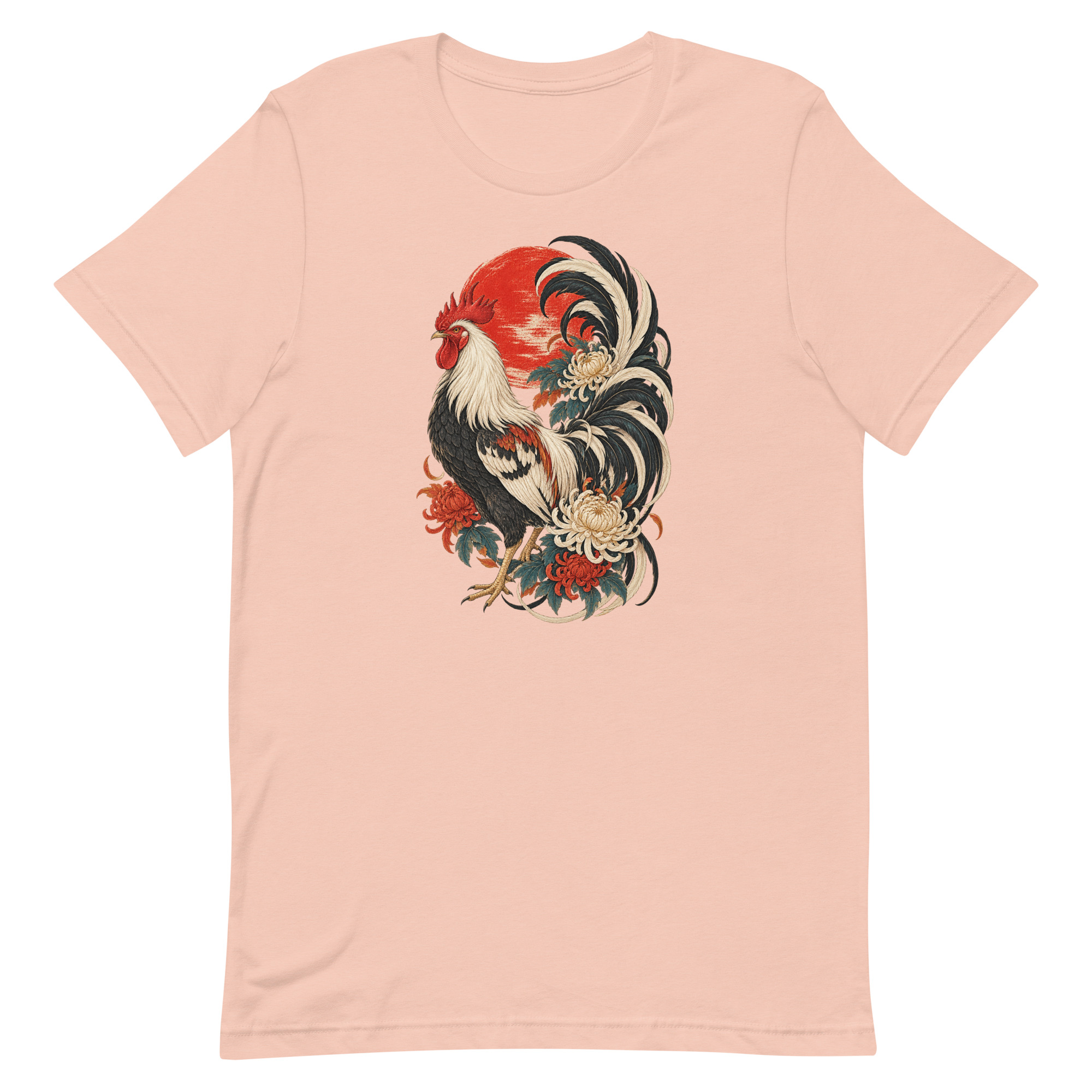 Japanese Rooster Red Sun Chrysanthemum Art, Japanese Art Tee, Mythology Gift - Image 28