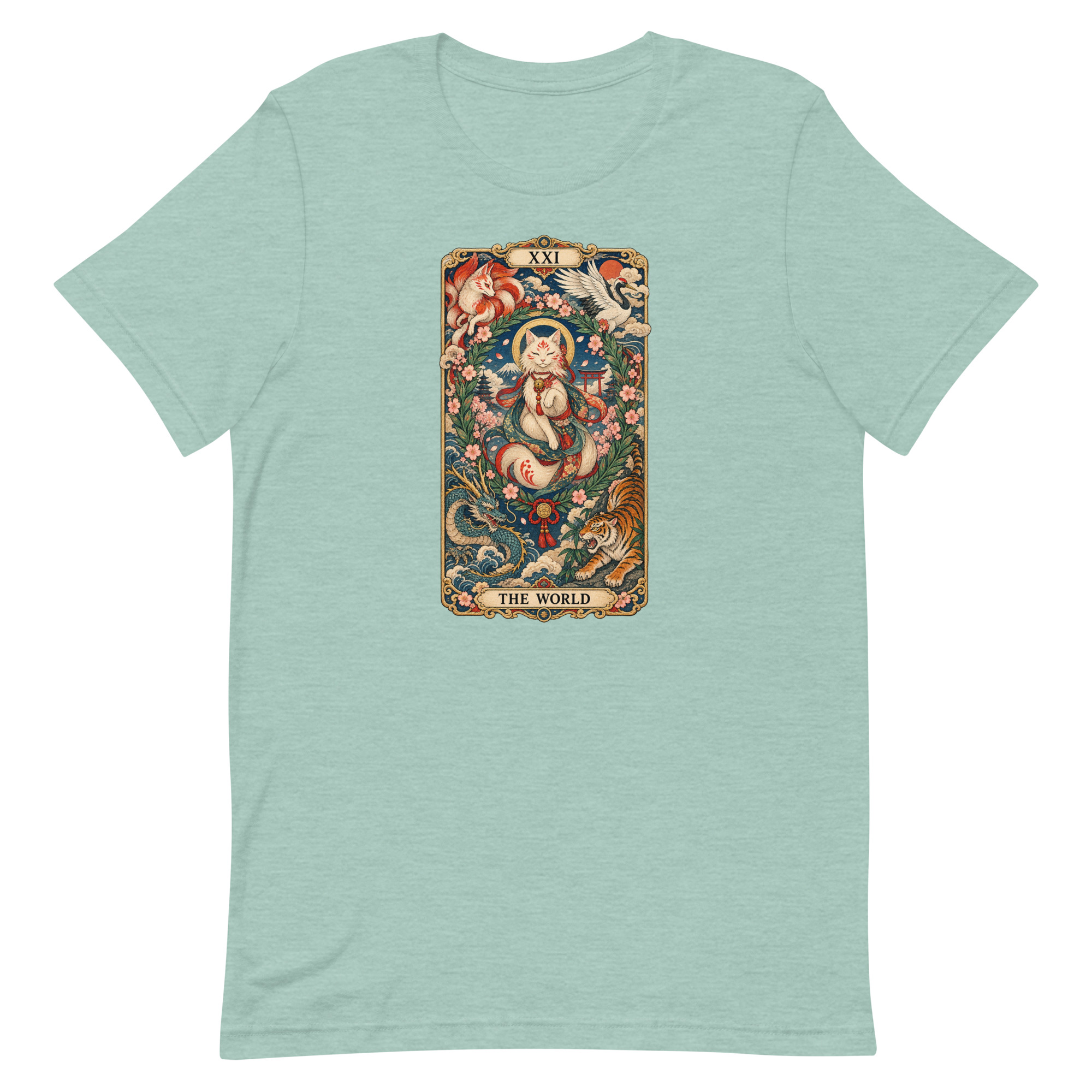 The World Shrine Cat Tarot Japanese Art T-Shirt - Image 29