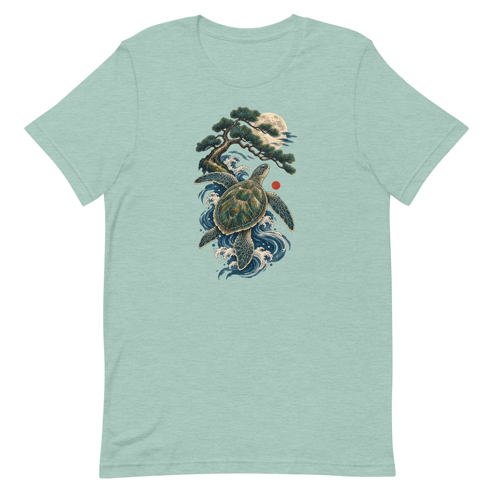 Ancient Sea Turtle Pine Moon Japanese Art, Japanese Art Tee, Mythology Gift - Image 29