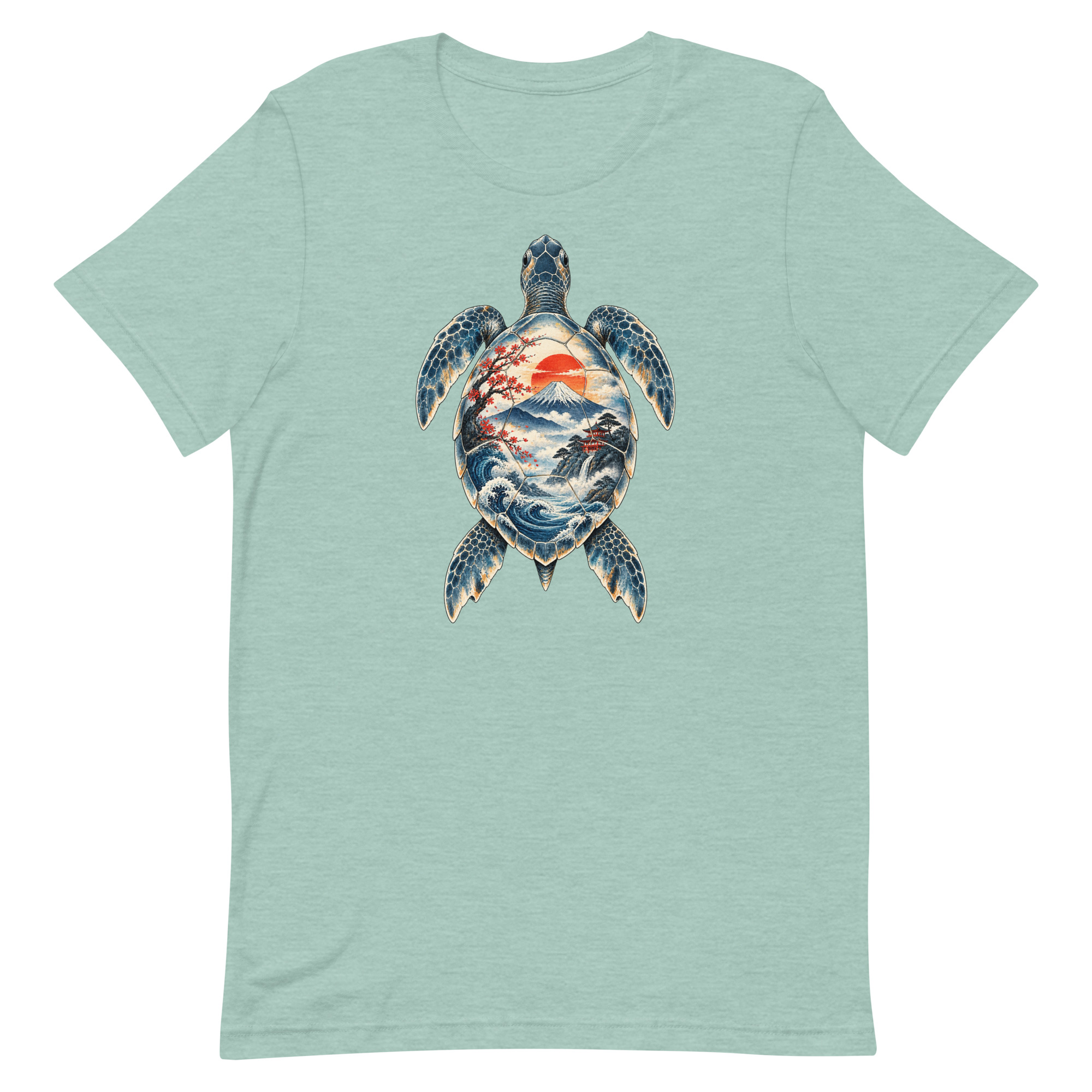 Sea Turtle Mount Fuji Sunrise Japanese Art, Japanese Art Tee, Mythology Gift - Image 31