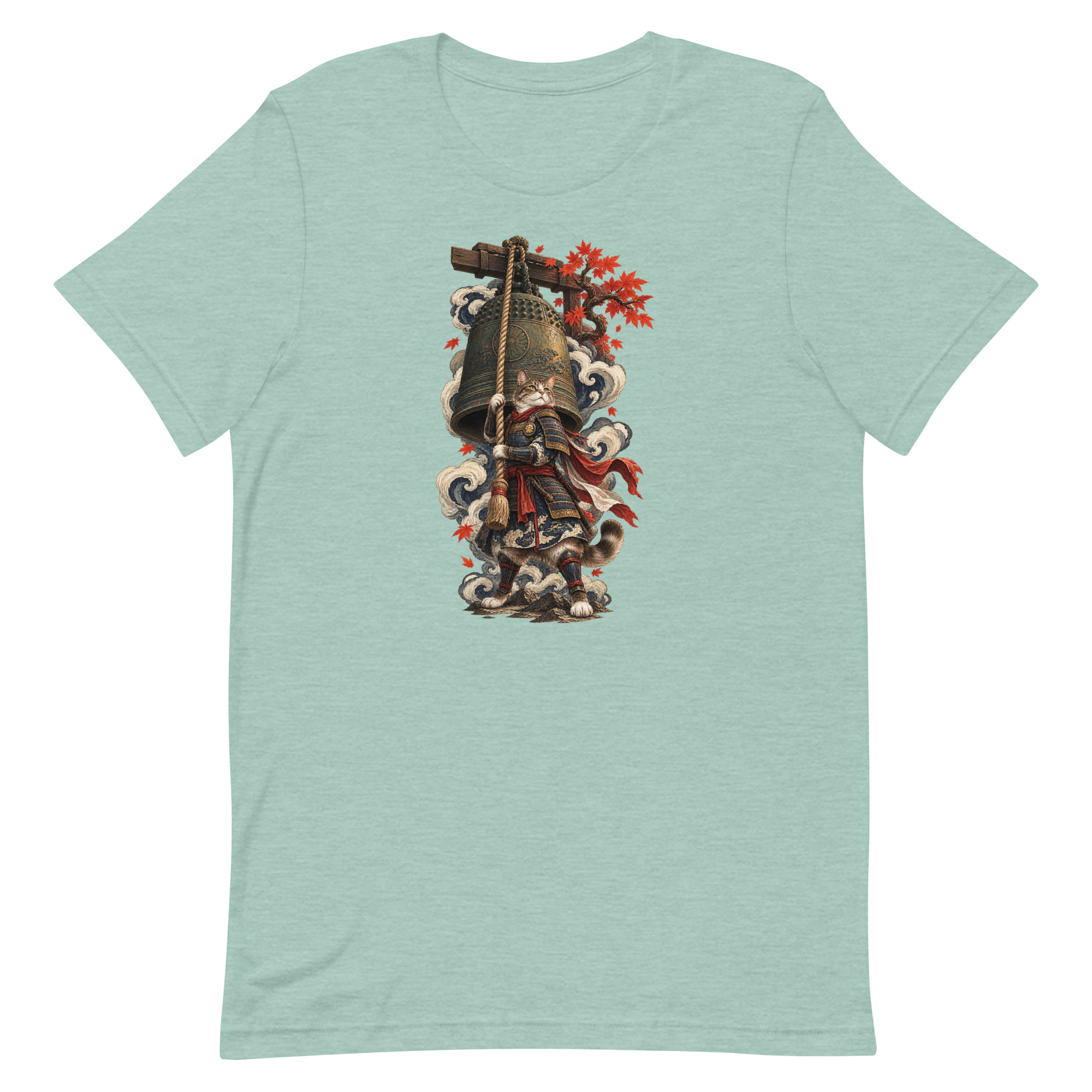 Samurai Cat Temple Bell Guardian Japanese Art, Japanese Art Tee, Mythology Gift - Image 31