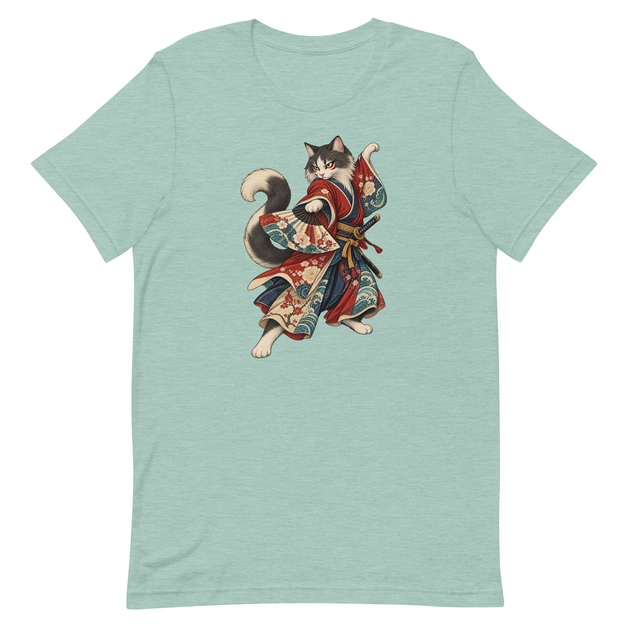 Samurai Cat Kabuki Fan Japanese Warrior Art, Japanese Art Tee, Mythology Gift - Image 31