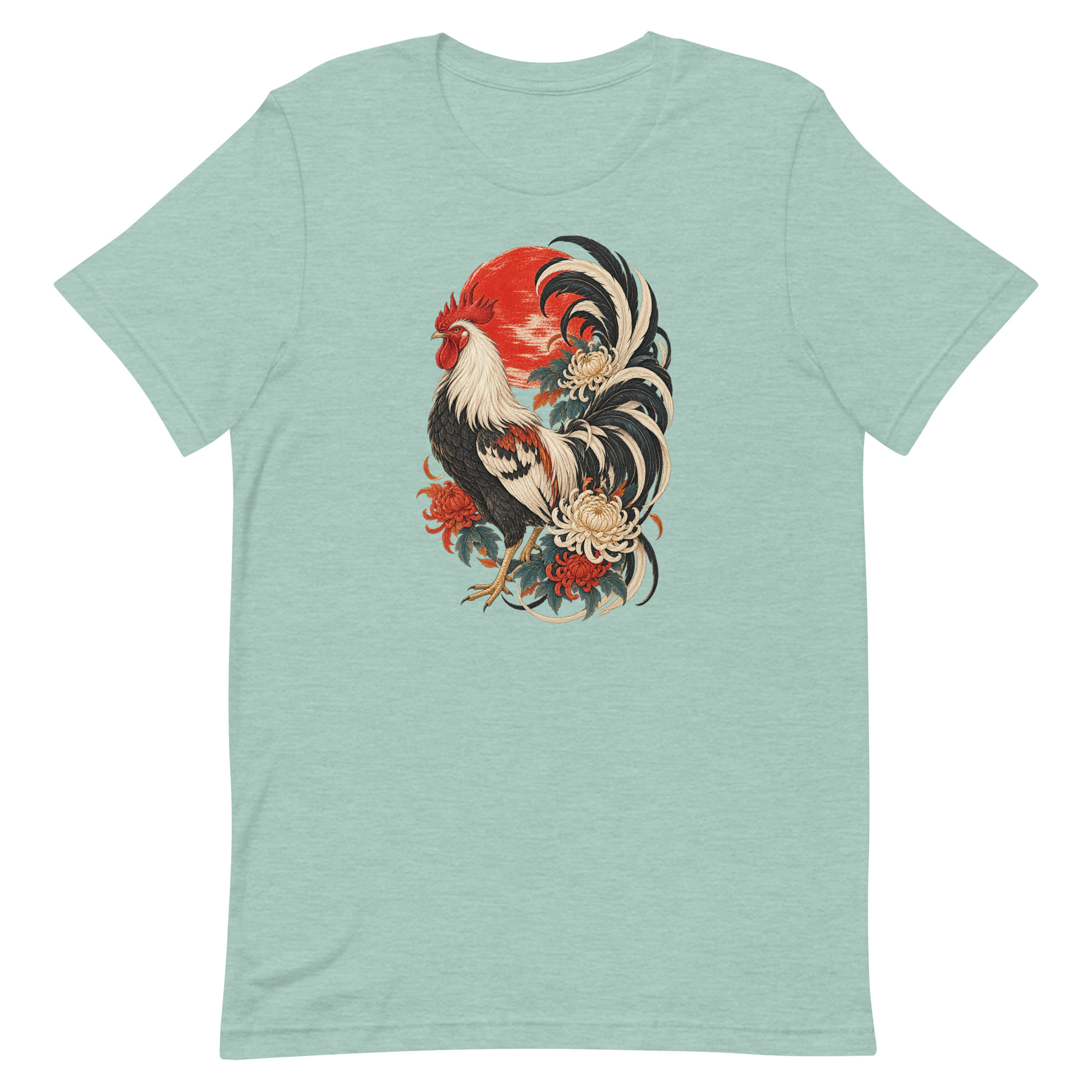 Japanese Rooster Red Sun Chrysanthemum Art, Japanese Art Tee, Mythology Gift - Image 29