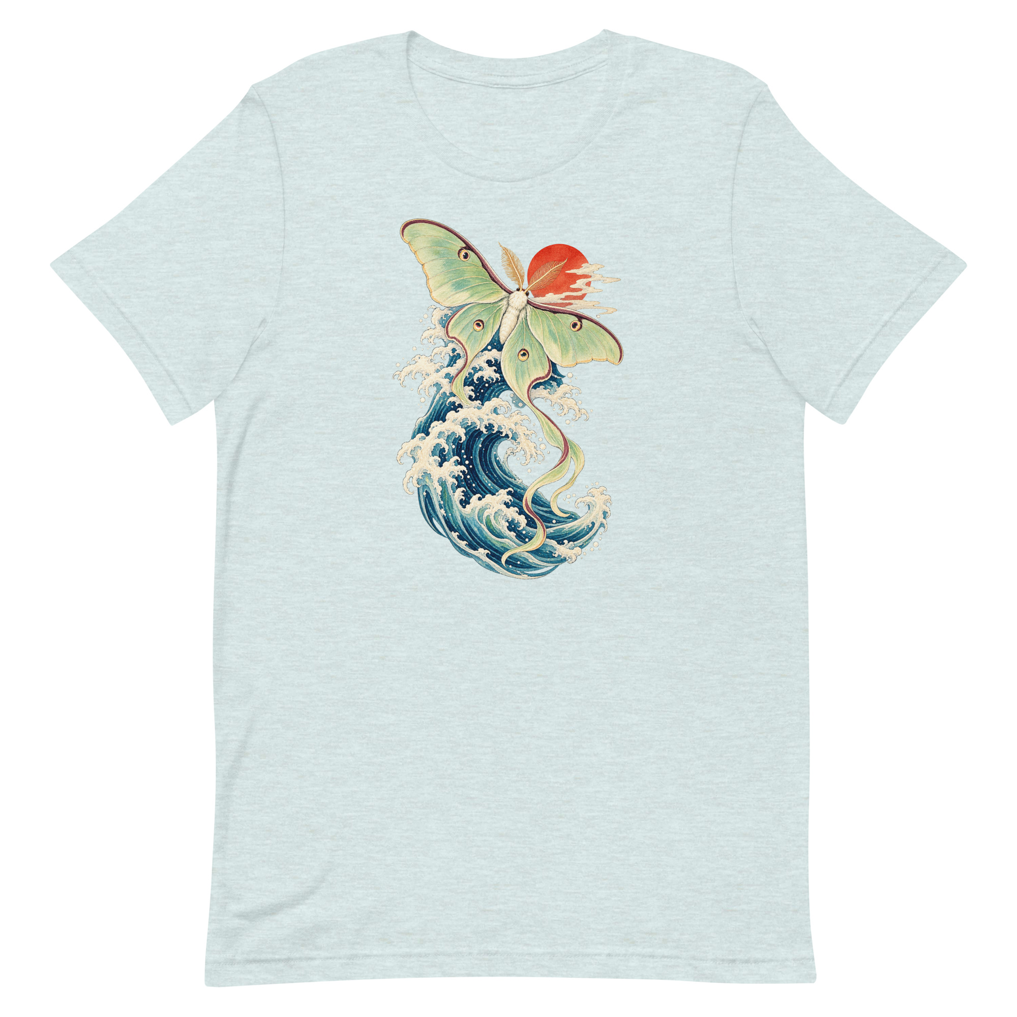 Luna Moth Great Wave Japanese Ukiyo-e Art T-Shirt - Image 30