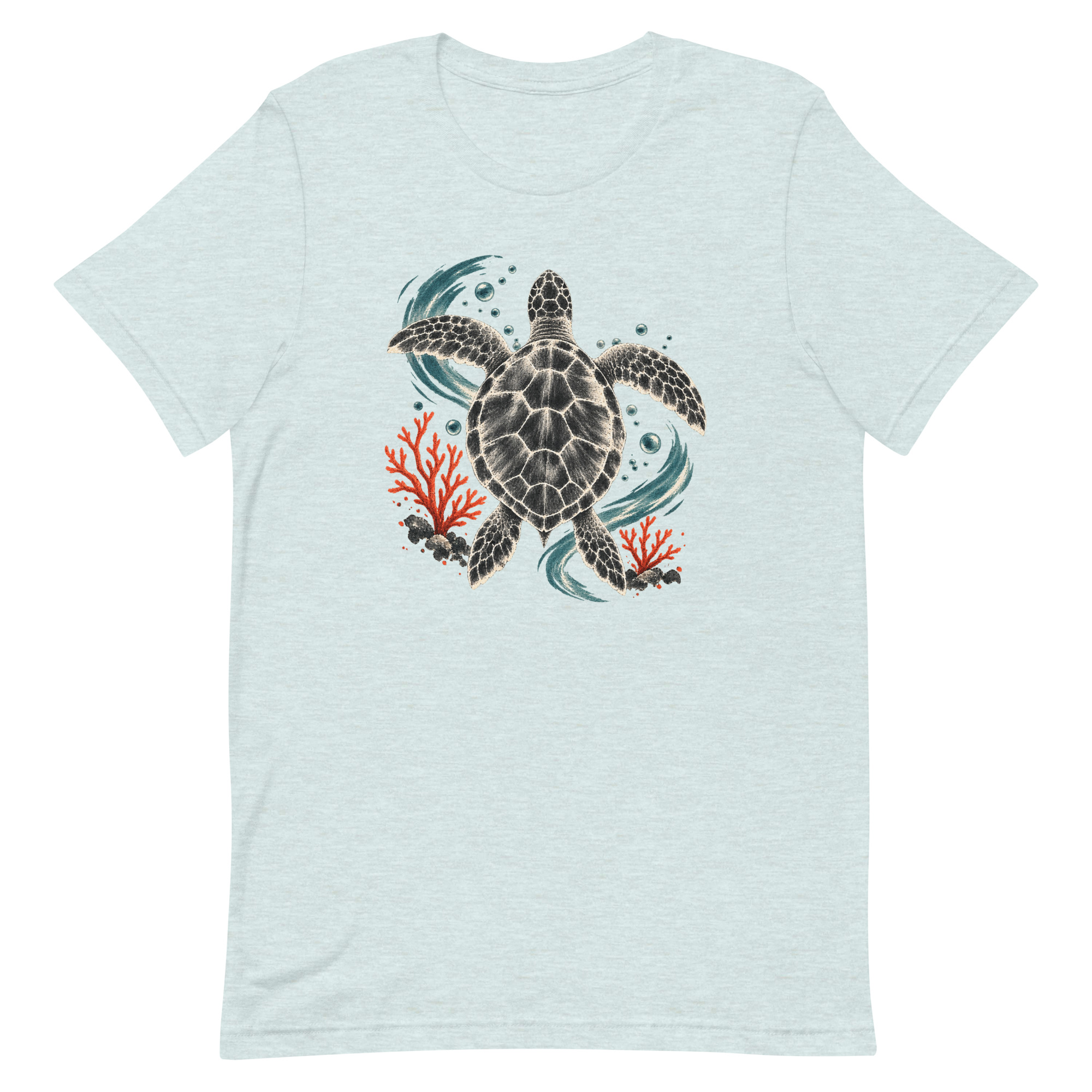 Gyotaku Sea Turtle Coral Japanese Print Art, Japanese Art Tee, Mythology Gift - Image 32