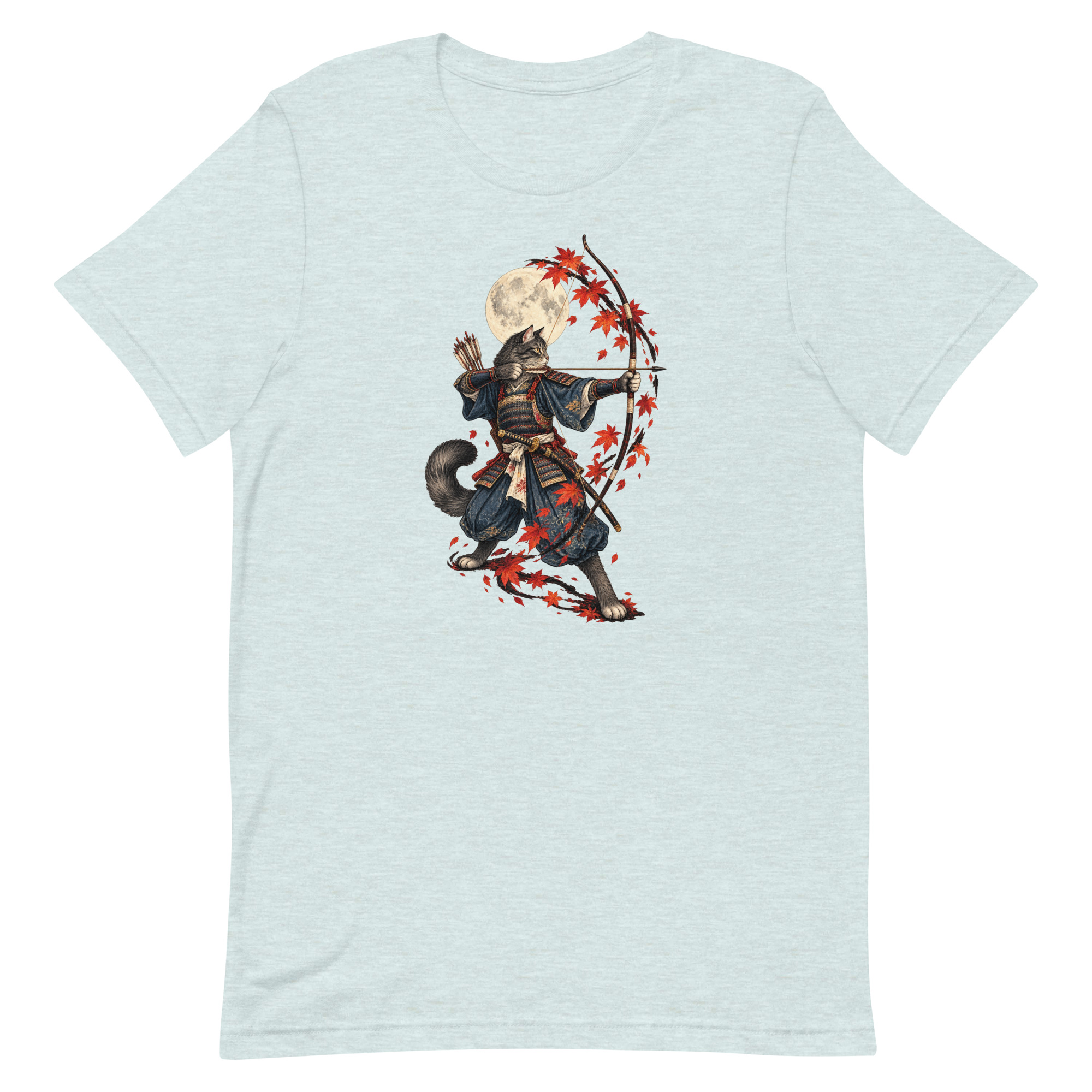 Samurai Cat Archer Maple Moon Japanese Art, Japanese Art Tee, Mythology Gift - Image 32