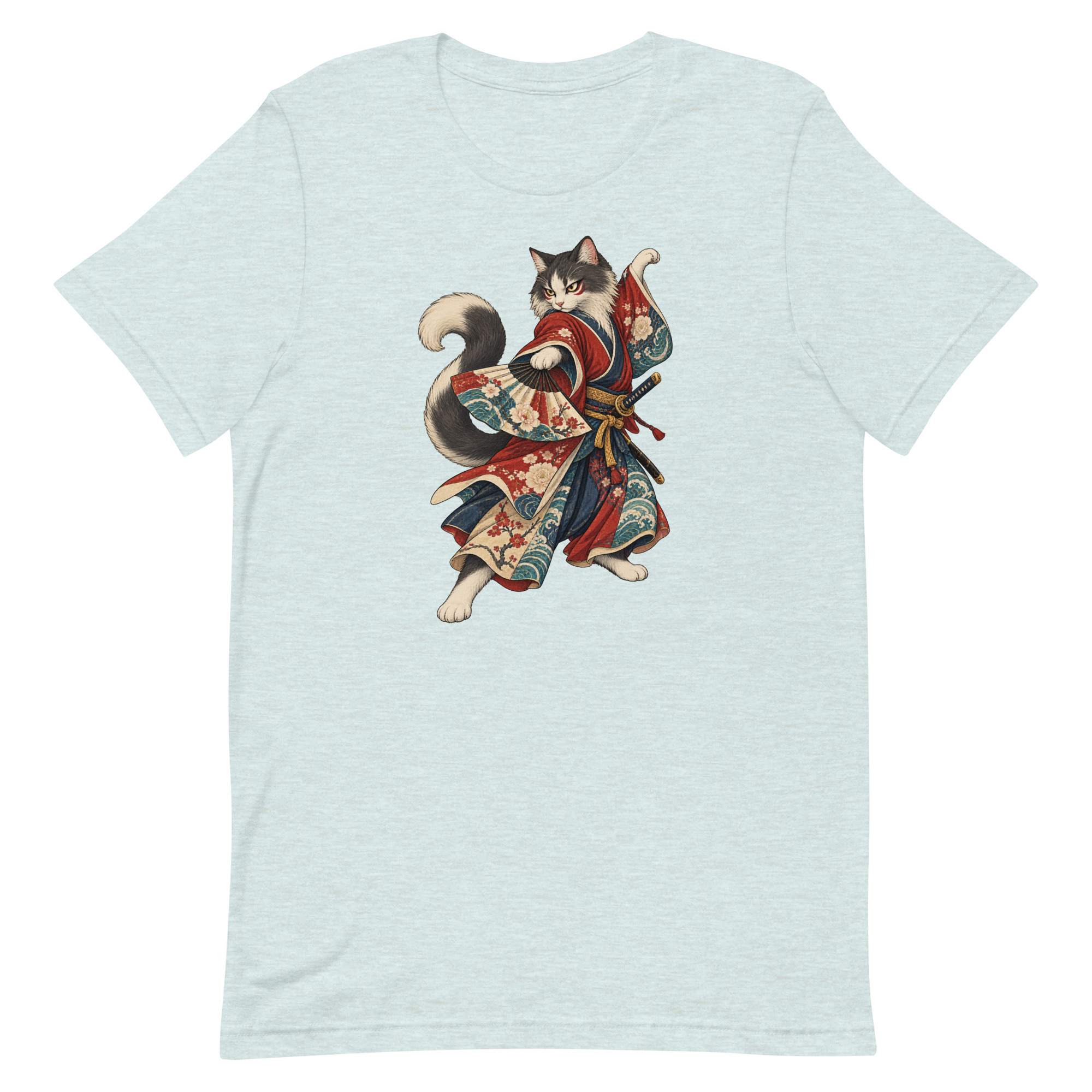 Samurai Cat Kabuki Fan Japanese Warrior Art, Japanese Art Tee, Mythology Gift - Image 32