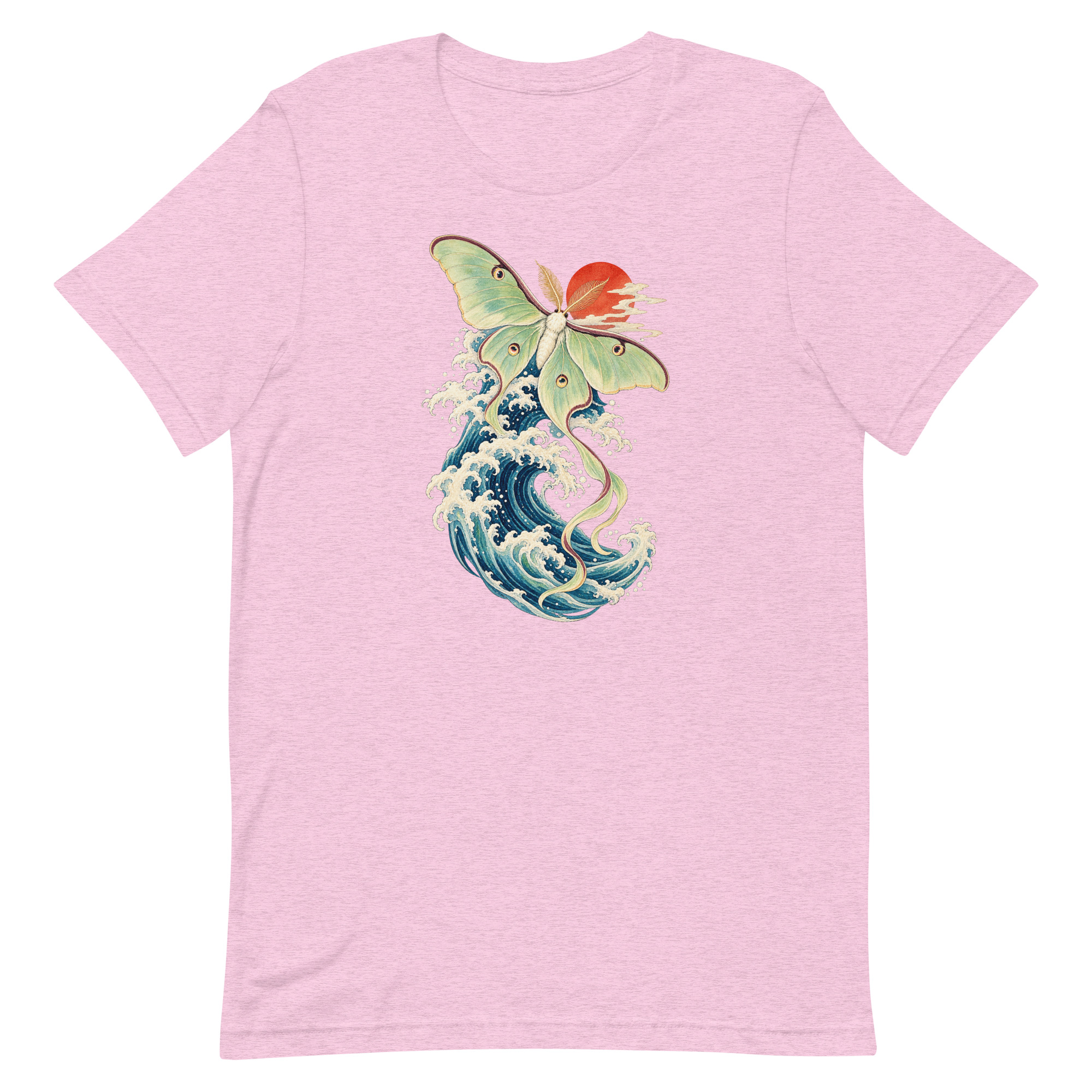 Luna Moth Great Wave Japanese Ukiyo-e Art T-Shirt - Image 31