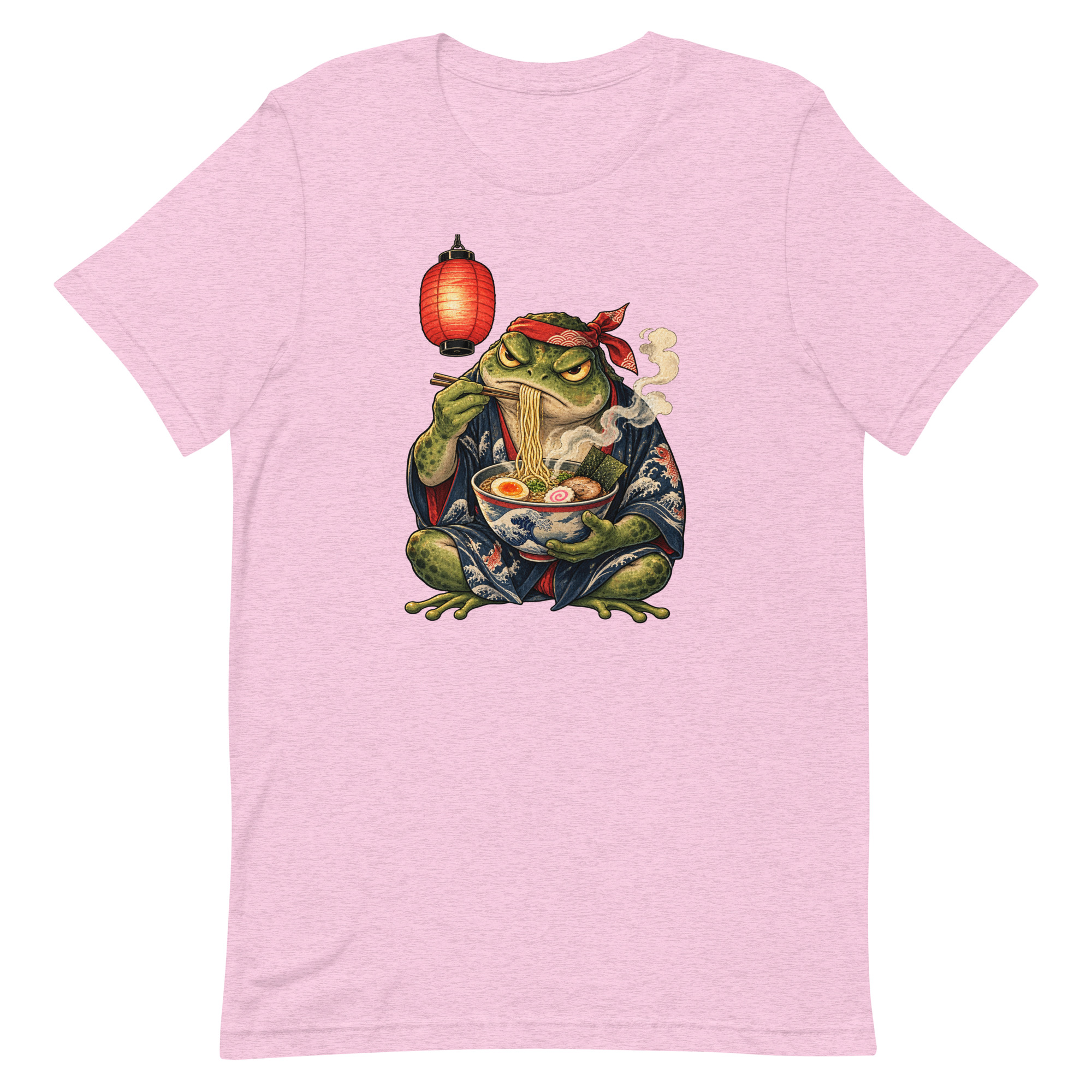 Grumpy Frog Ramen Lantern Japanese Ink Art T-Shirt - Image 33
