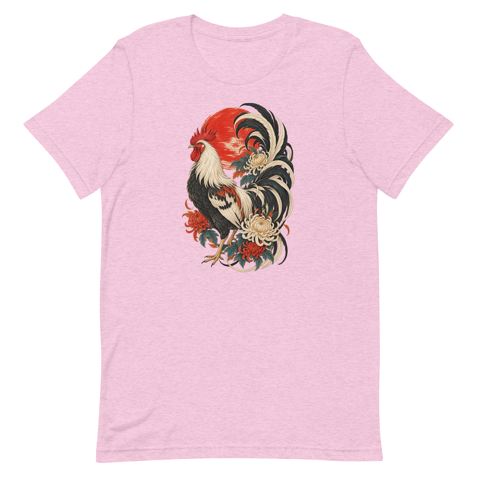 Japanese Rooster Red Sun Chrysanthemum Art, Japanese Art Tee, Mythology Gift - Image 31