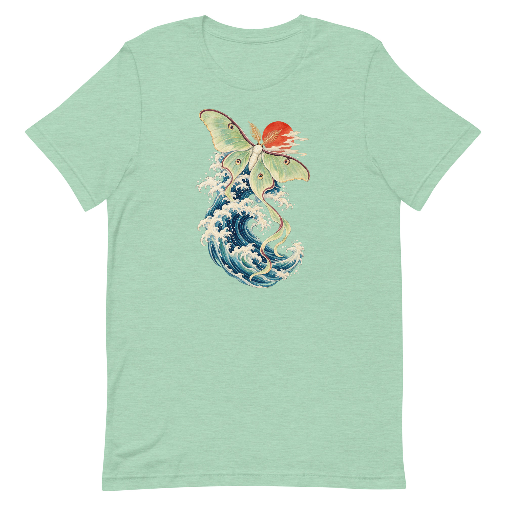 Luna Moth Great Wave Japanese Ukiyo-e Art T-Shirt - Image 32