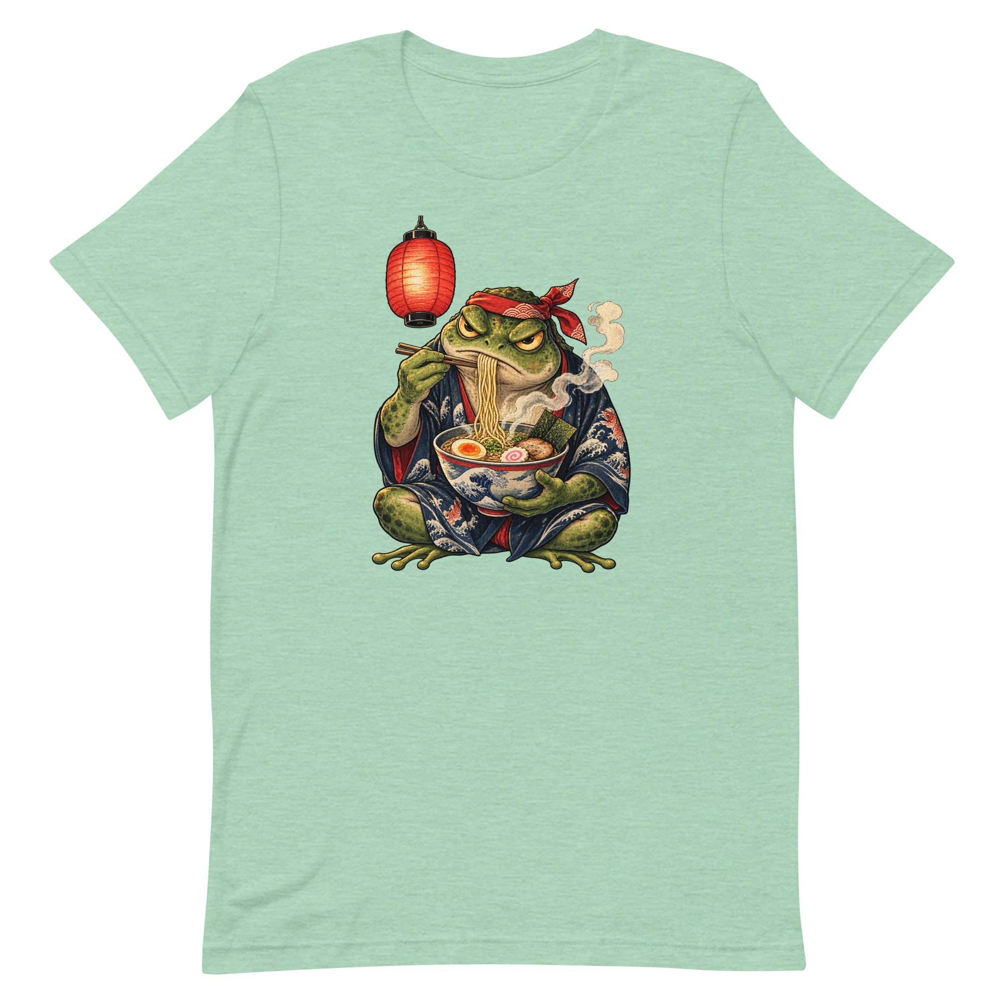 Grumpy Frog Ramen Lantern Japanese Ink Art T-Shirt - Image 34