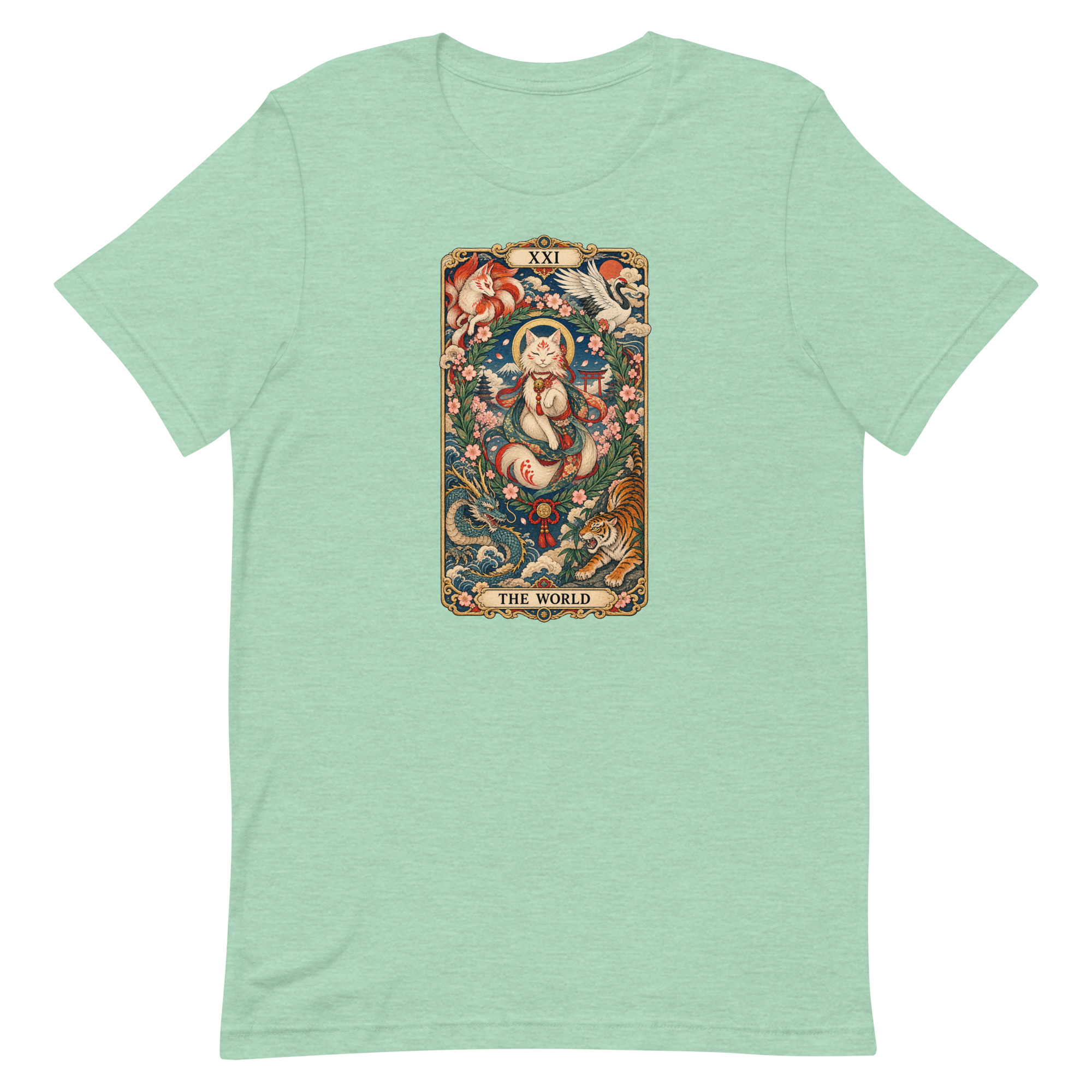 The World Shrine Cat Tarot Japanese Art T-Shirt - Image 32
