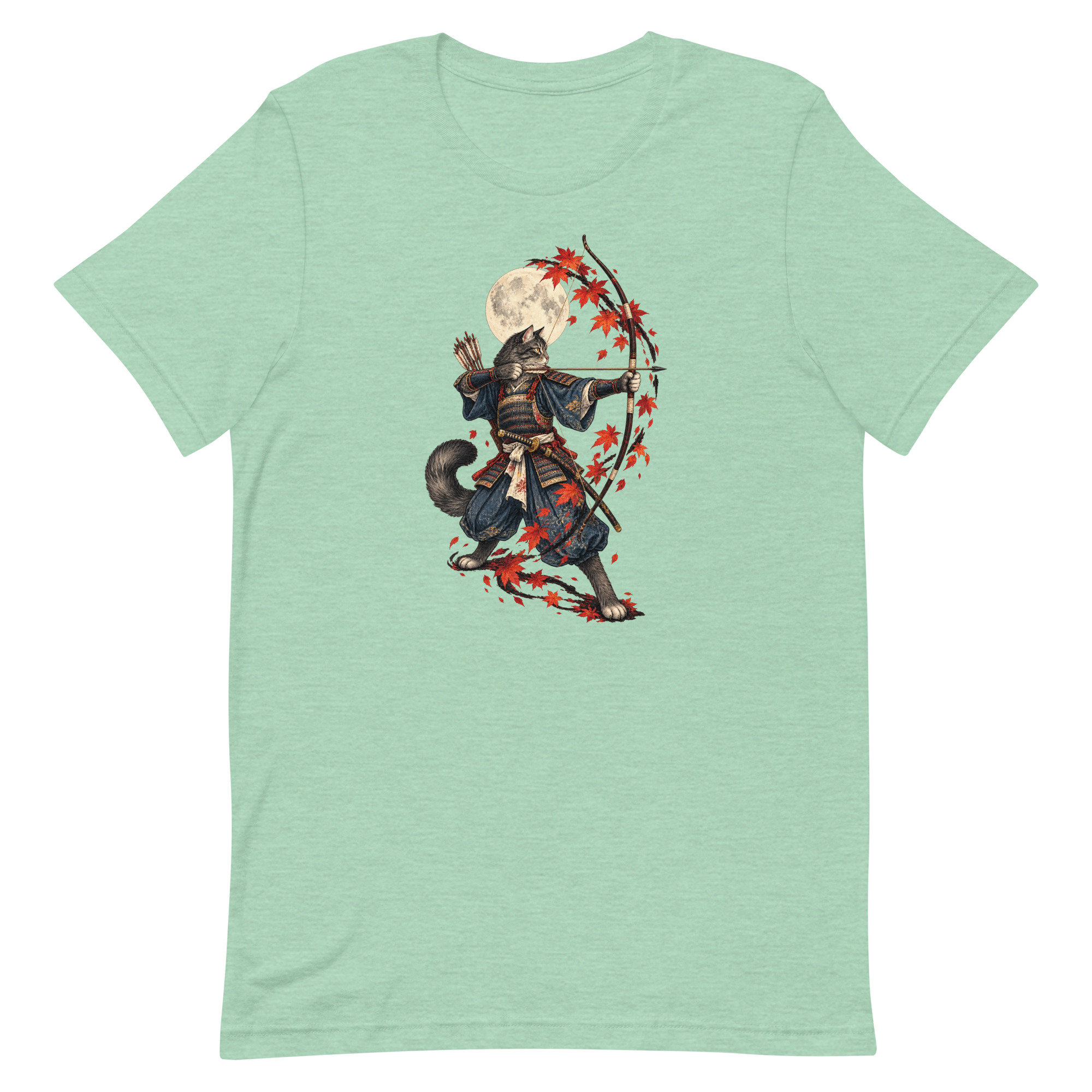 Samurai Cat Archer Maple Moon Japanese Art, Japanese Art Tee, Mythology Gift - Image 34