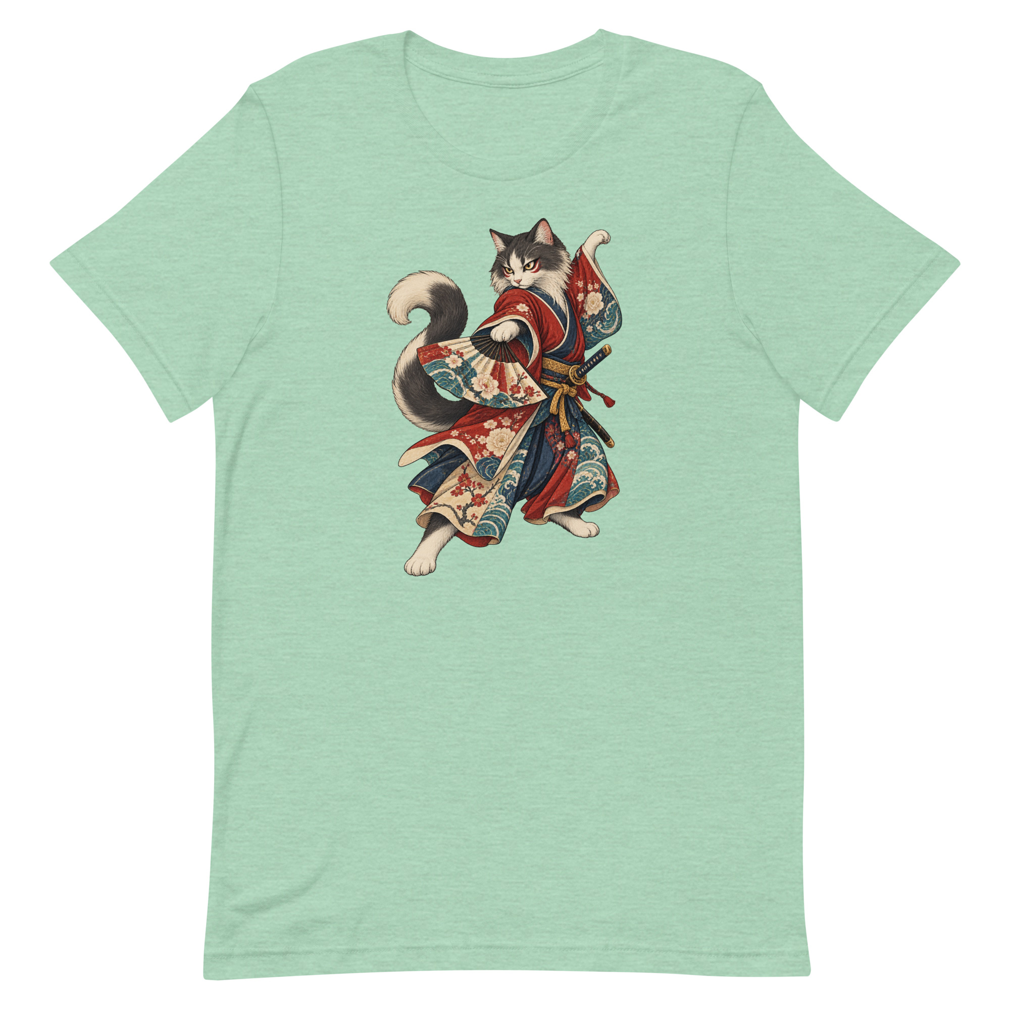 Samurai Cat Kabuki Fan Japanese Warrior Art, Japanese Art Tee, Mythology Gift - Image 34