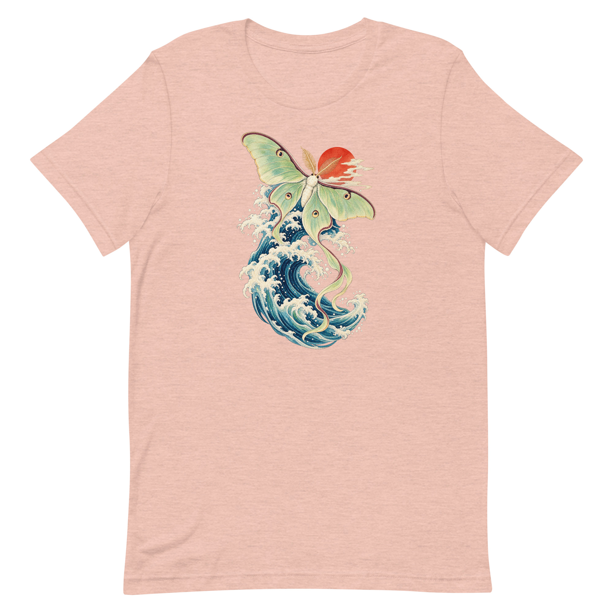 Luna Moth Great Wave Japanese Ukiyo-e Art T-Shirt - Image 33